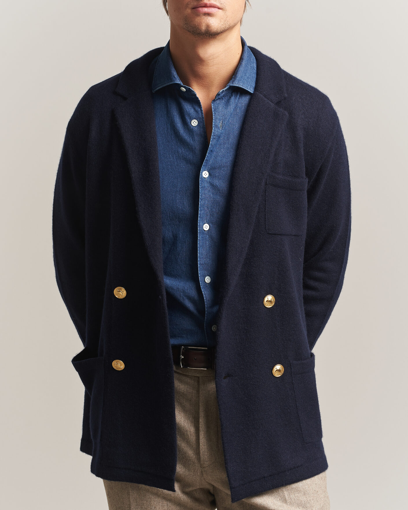 Mies | Puserot | Polo Ralph Lauren | Double Breasted Cashmere Cardigan Aviator Navy