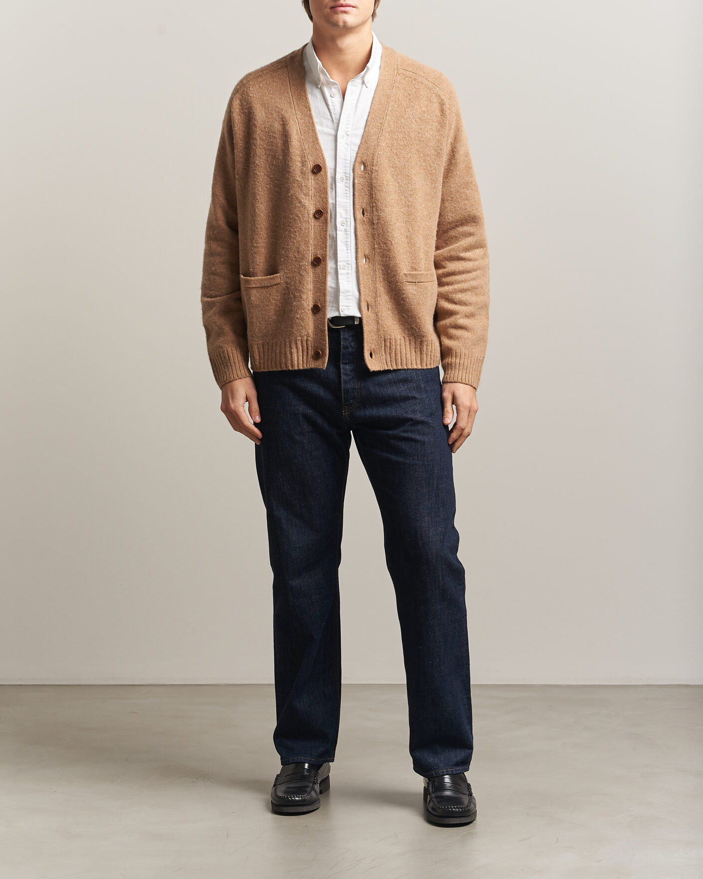 Mies | Puserot | Polo Ralph Lauren | Wool/Cashmere Patch Cardigan Crouton Tan Heather