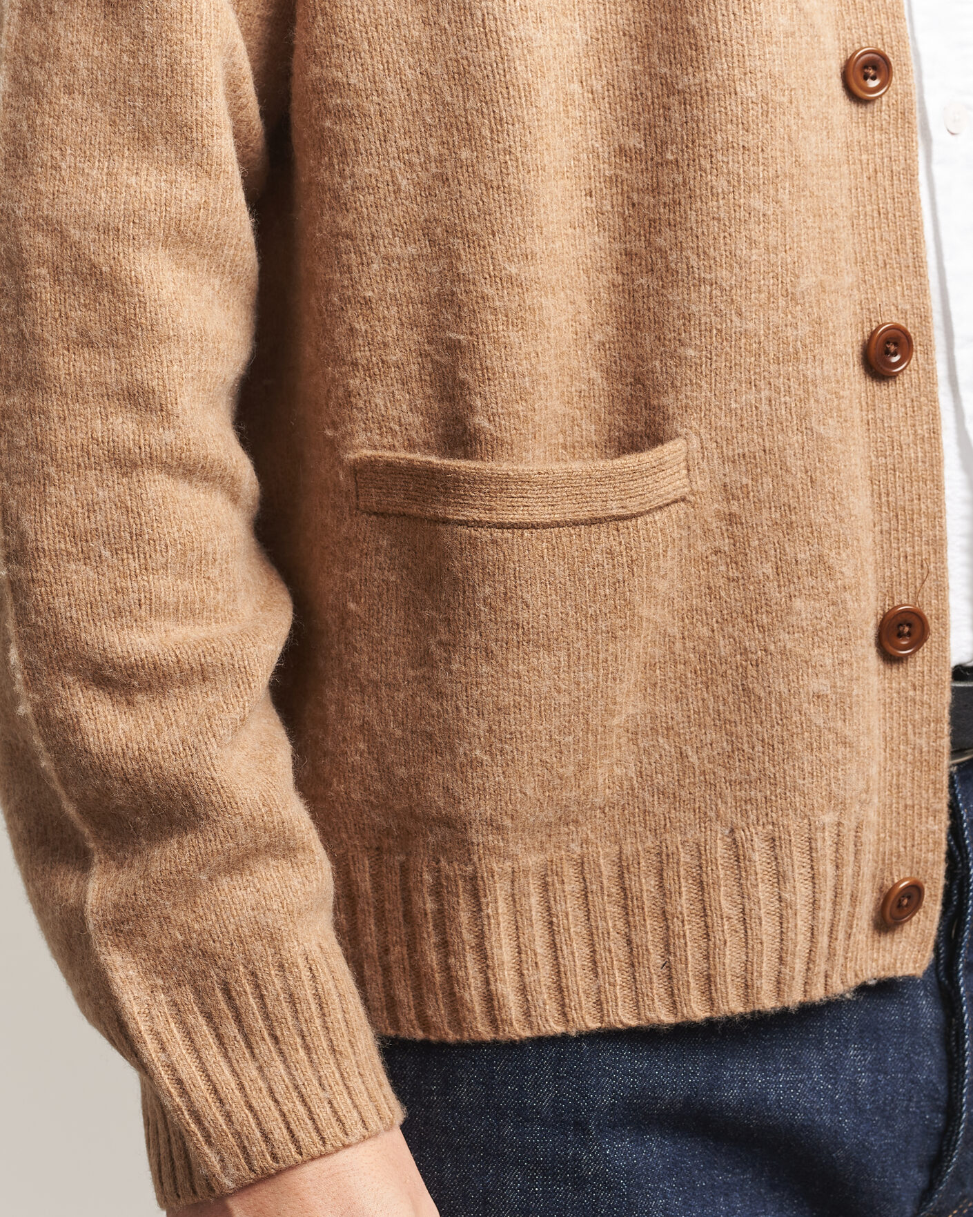 Mies | Puserot | Polo Ralph Lauren | Wool/Cashmere Patch Cardigan Crouton Tan Heather