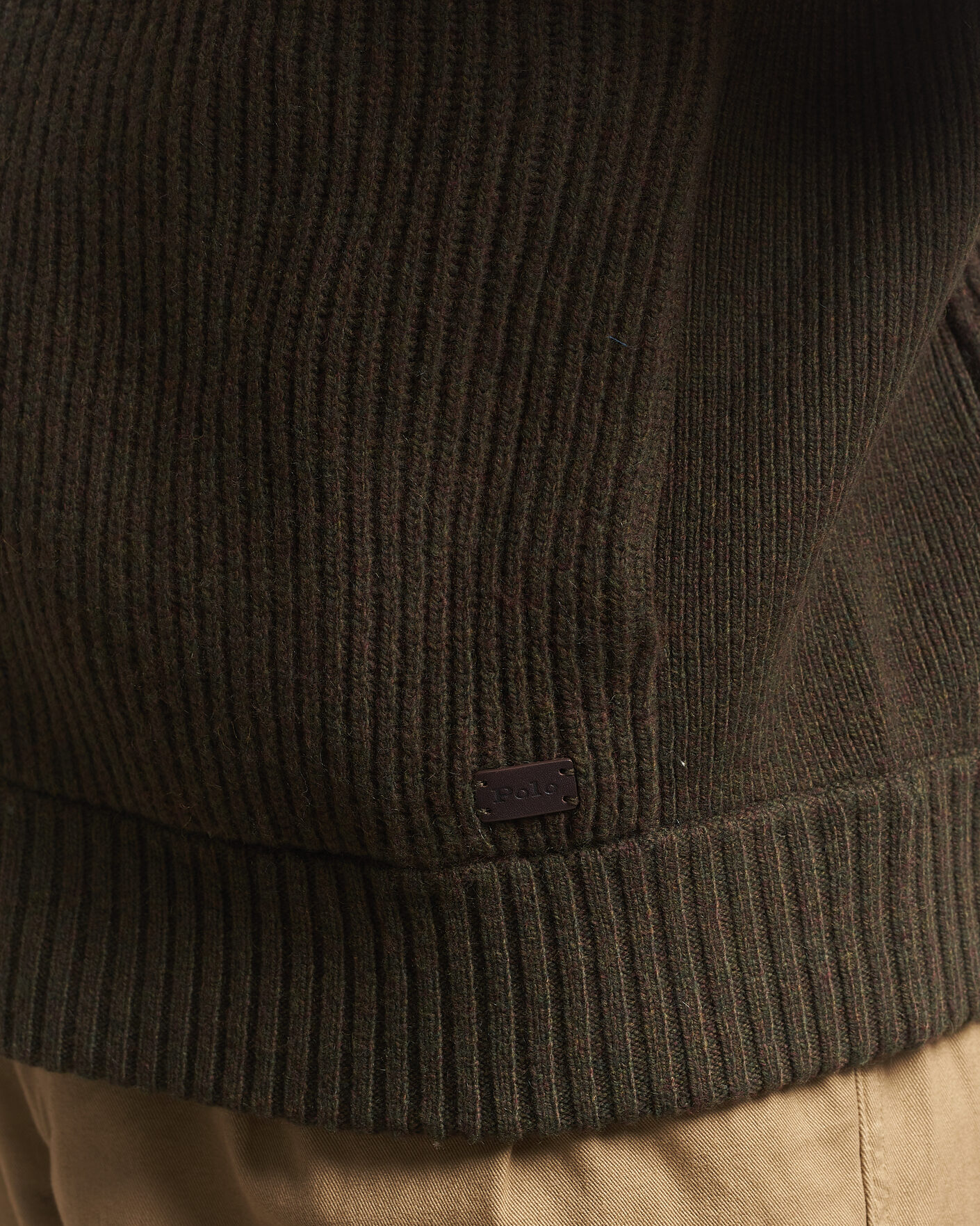 Mies | Puserot | Polo Ralph Lauren | Wool/Cashmere Full-Zip Ekanite Olive Heather
