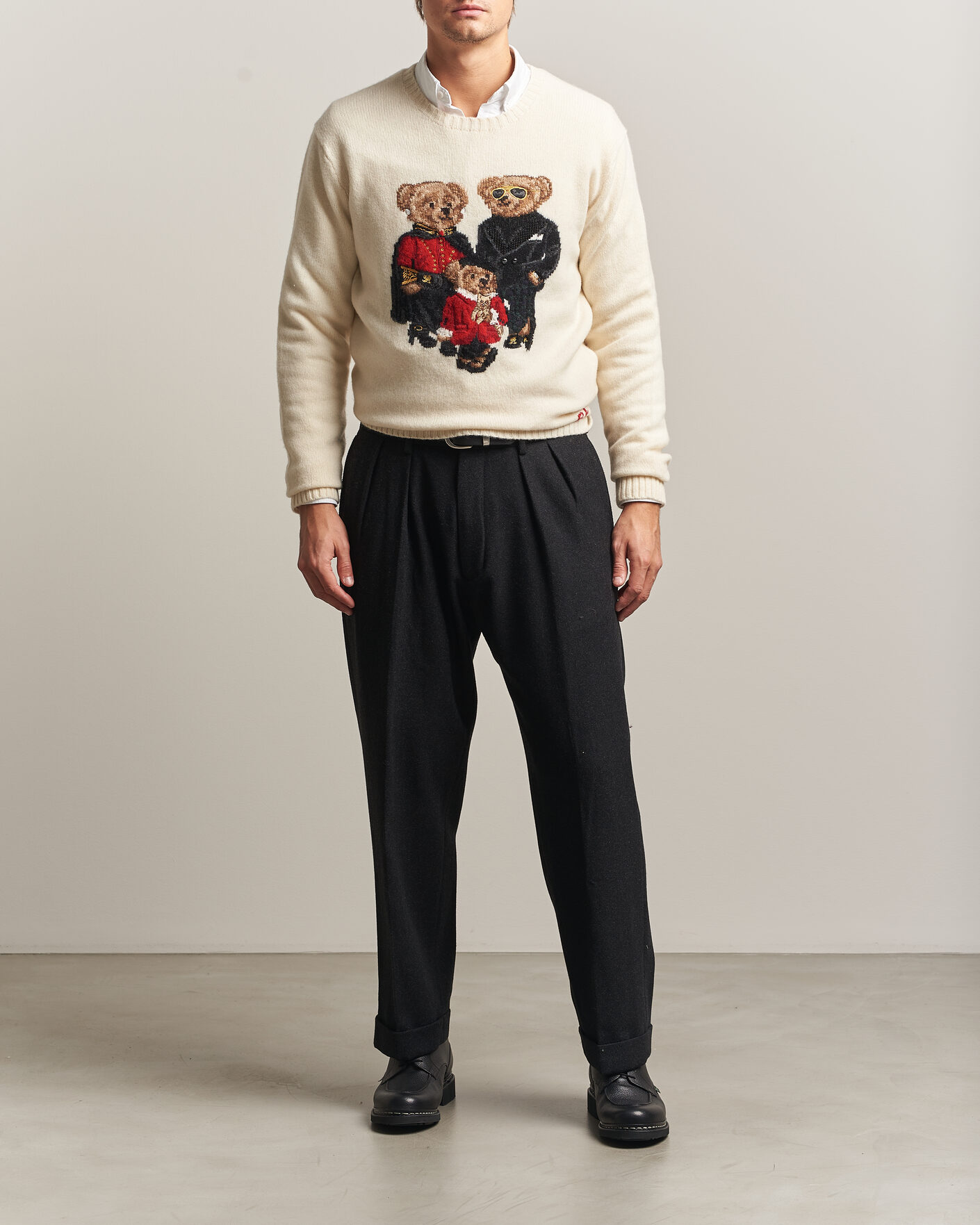 Mies | Puserot | Polo Ralph Lauren | Wool Blend Bear Sweater Authentic Cream