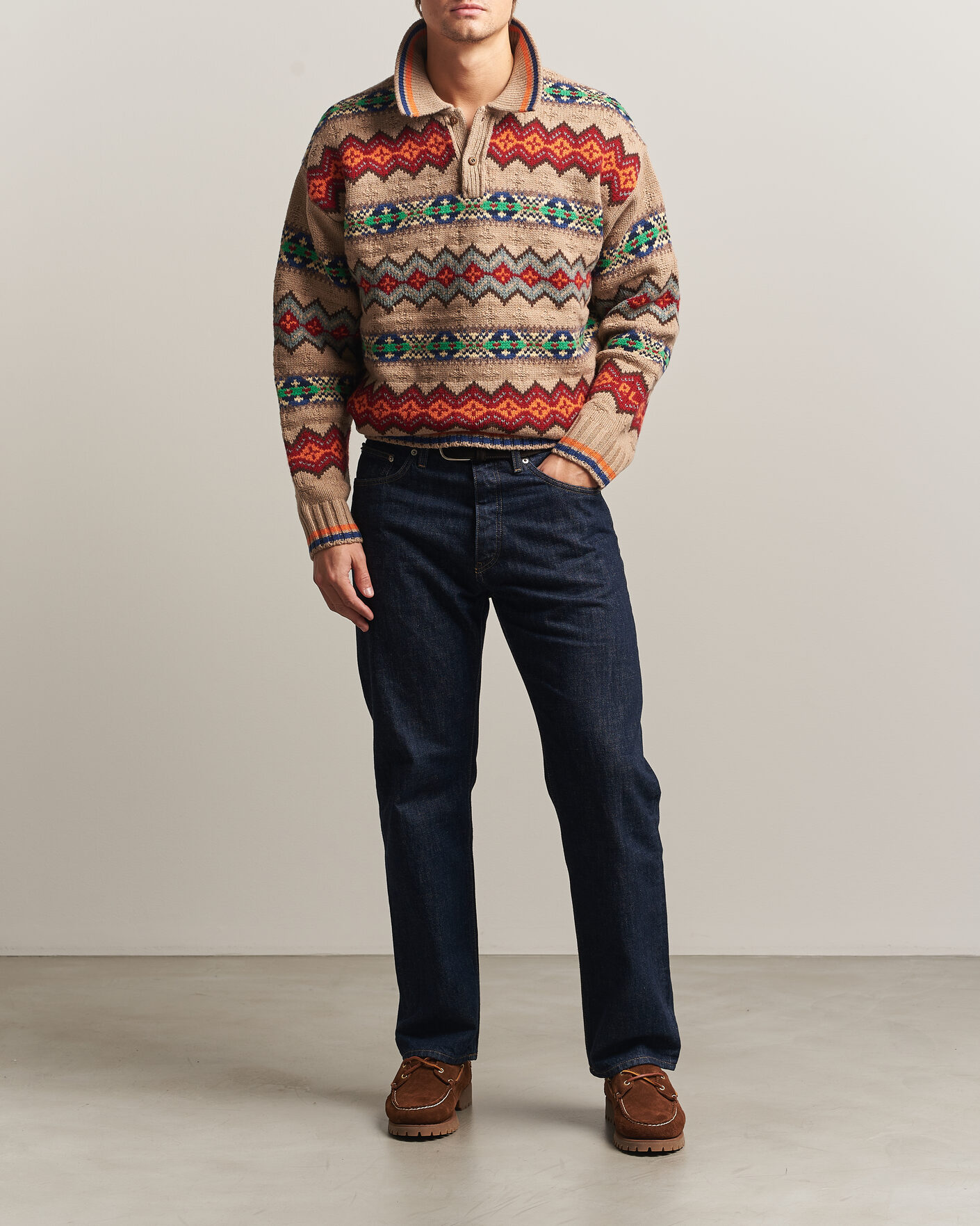 Mies | Puserot | Polo Ralph Lauren | Litchfield Wool Blend Sweater Tan Multi