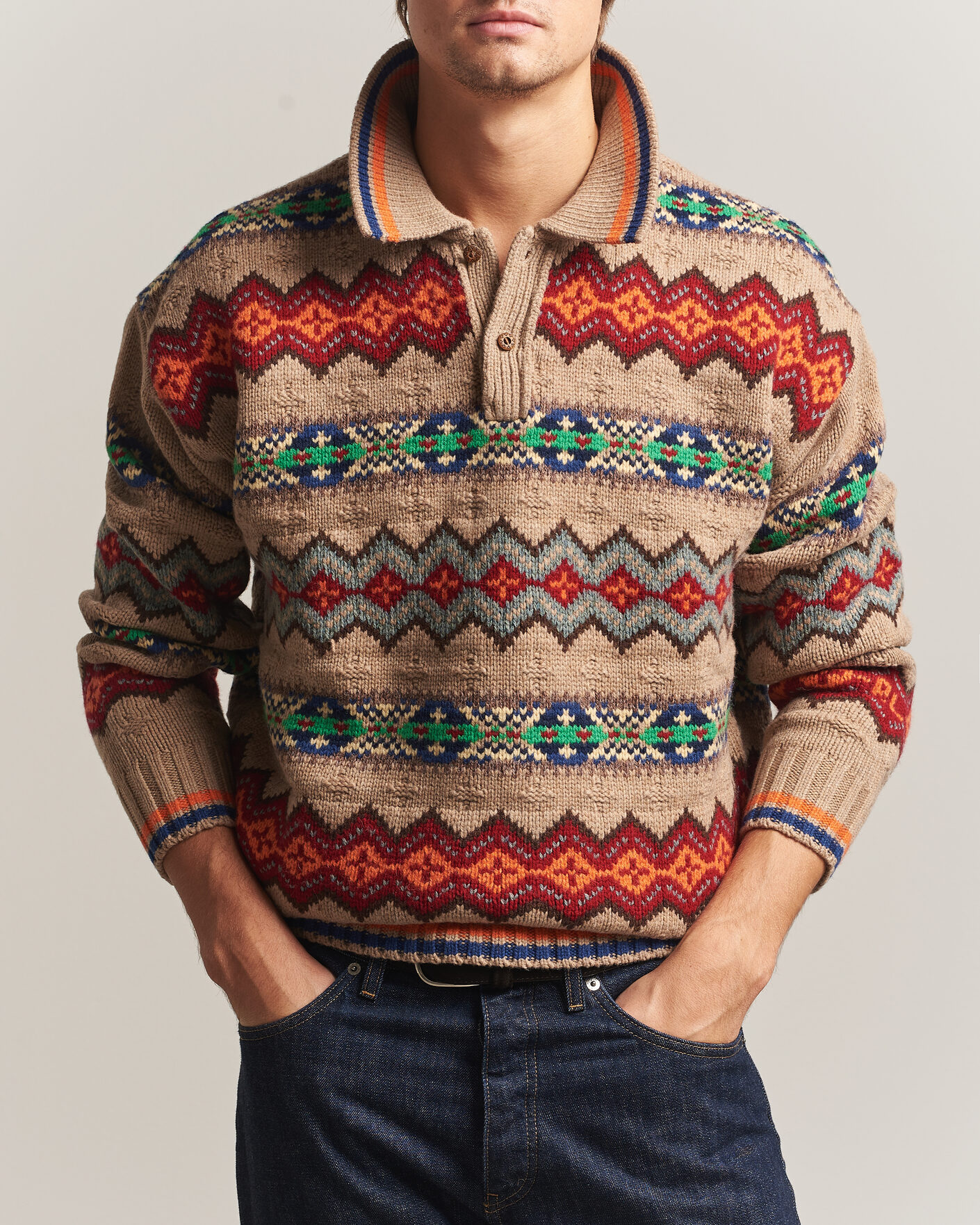 Mies | Puserot | Polo Ralph Lauren | Litchfield Wool Blend Sweater Tan Multi