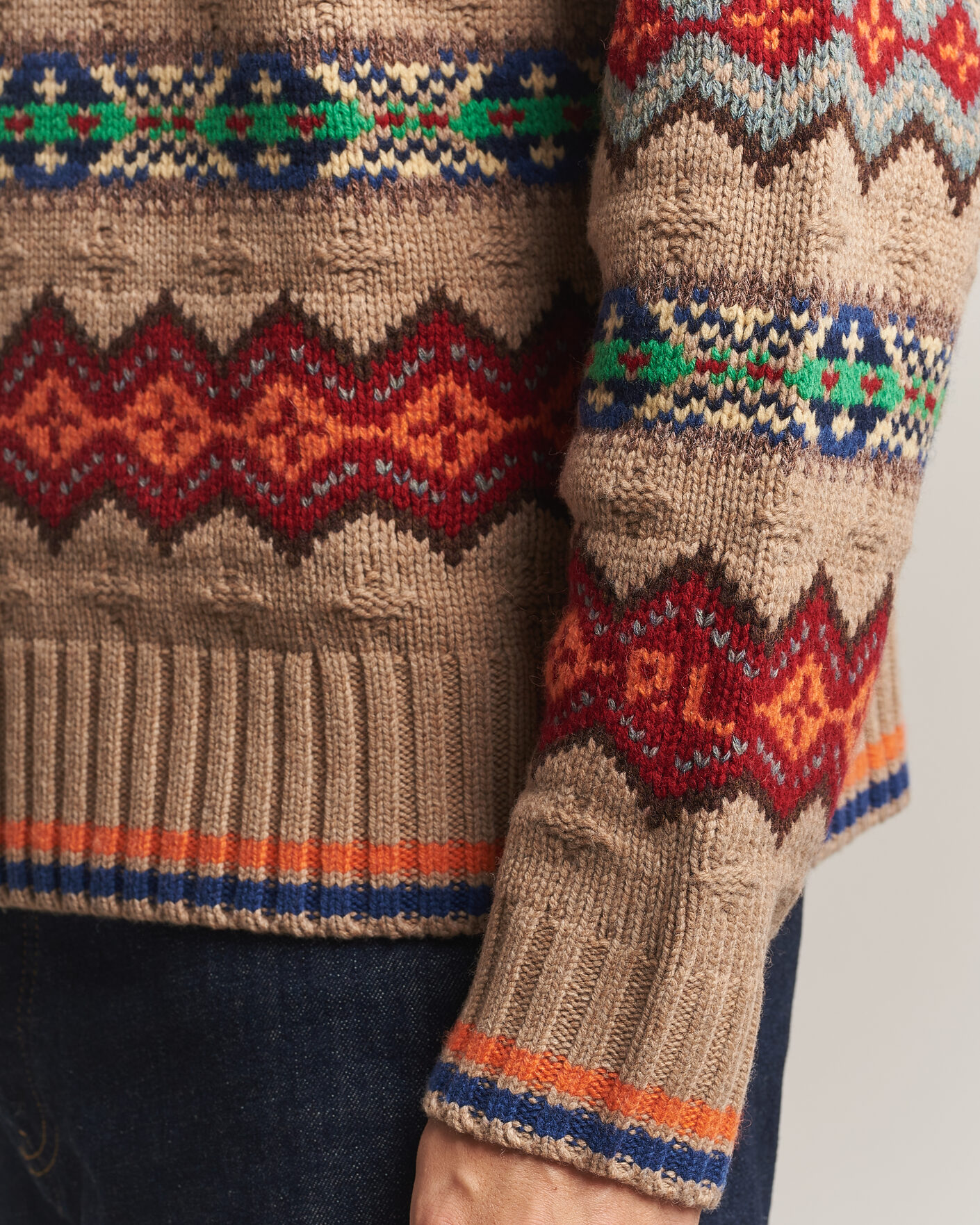 Mies | Puserot | Polo Ralph Lauren | Litchfield Wool Blend Sweater Tan Multi