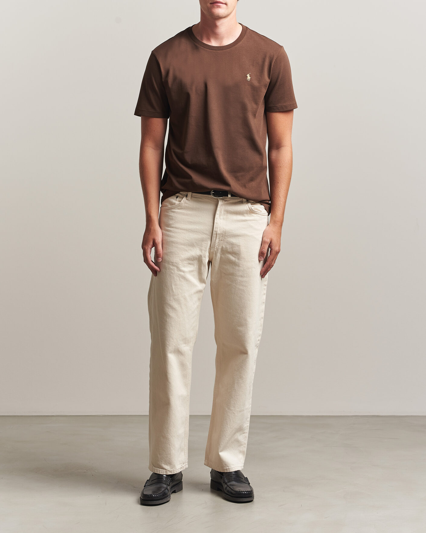 Mies | T-paidat | Polo Ralph Lauren | Custom Slim Fit T-shirt Nutmeg Brown