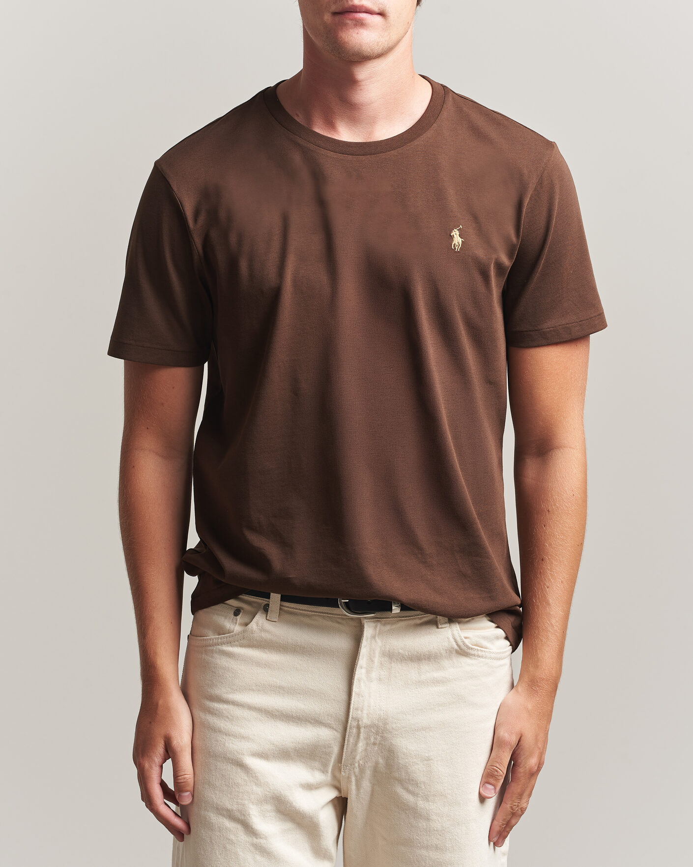 Mies | T-paidat | Polo Ralph Lauren | Custom Slim Fit T-shirt Nutmeg Brown