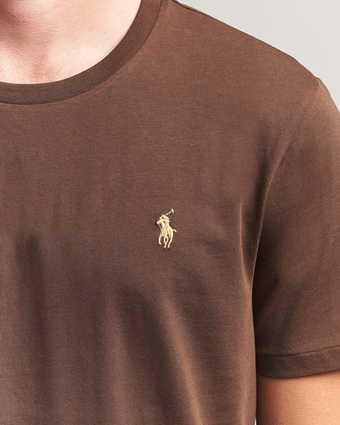 Mies | T-paidat | Polo Ralph Lauren | Custom Slim Fit T-shirt Nutmeg Brown