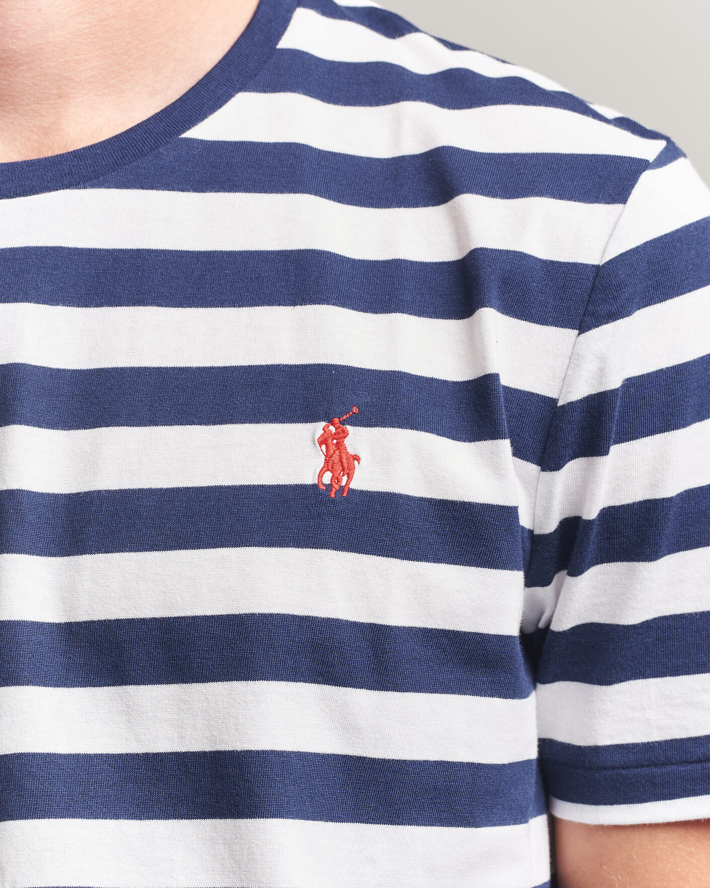 Mies | T-paidat | Polo Ralph Lauren | Custom Slim Fit Striped T-Shirt Newport Navy
