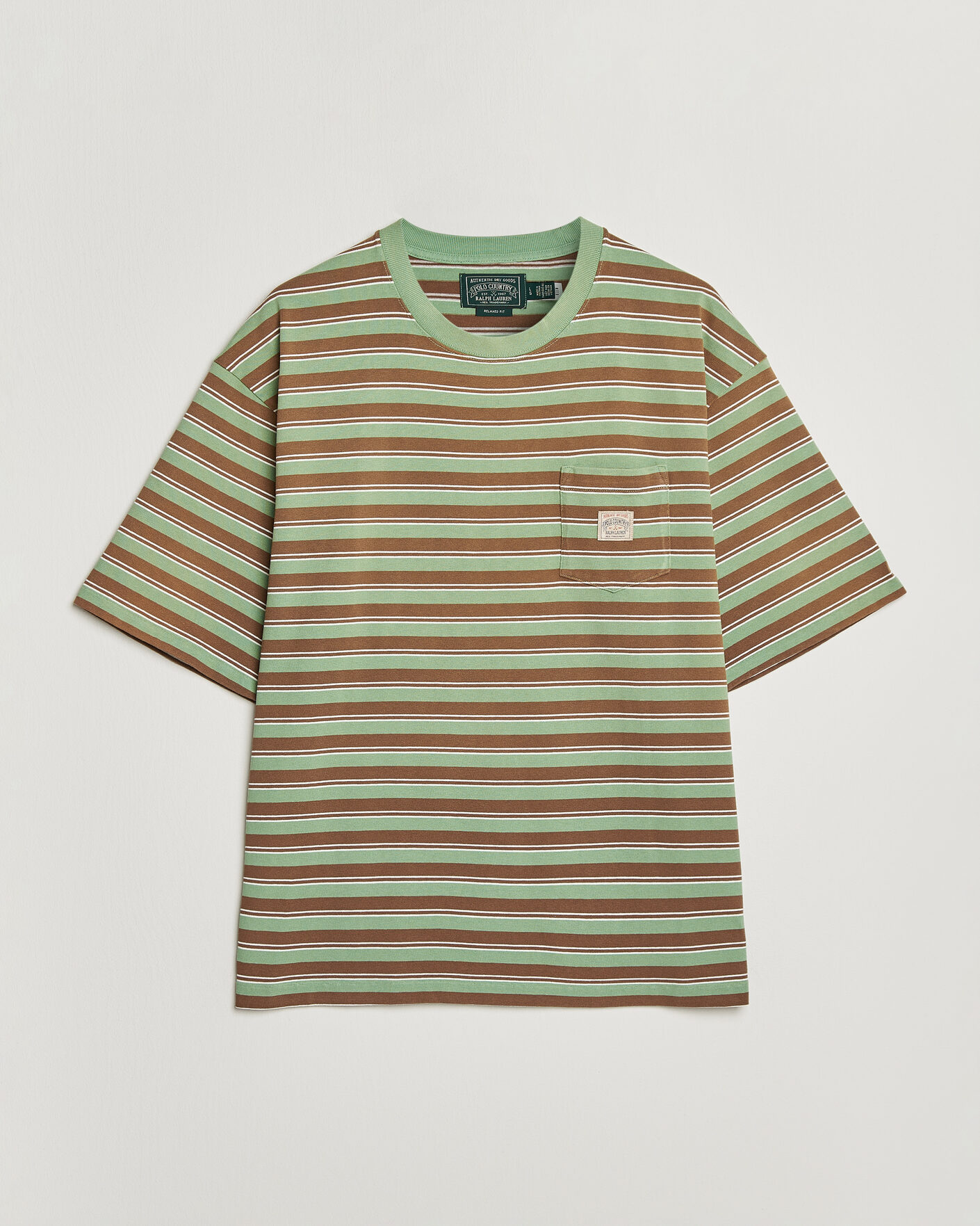 Mies | T-paidat | Polo Ralph Lauren | Relaxed Fit Striped T-Shirt Outback Green
