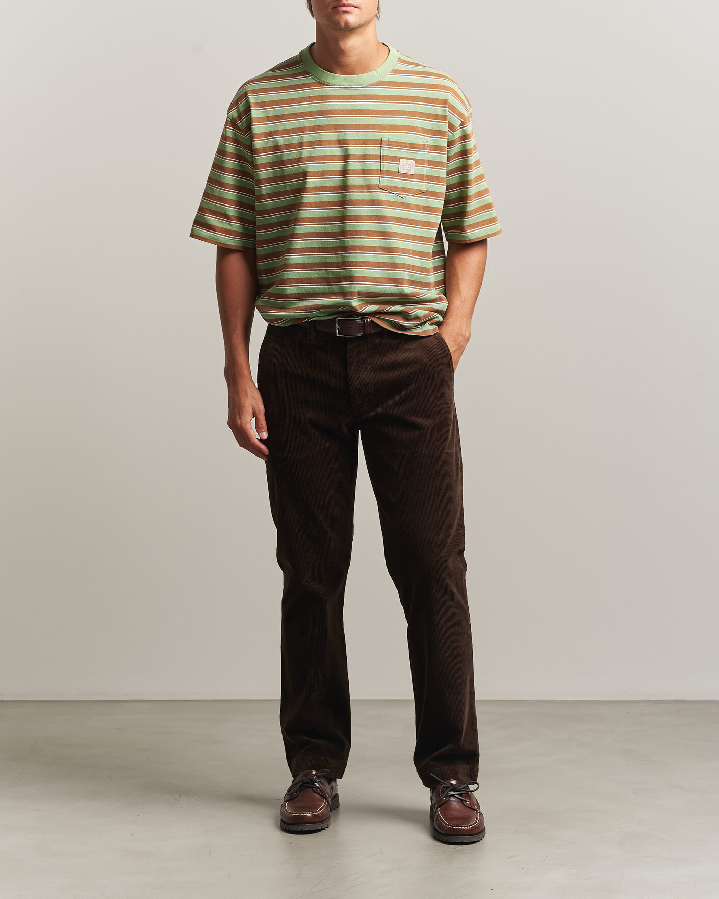 Mies | T-paidat | Polo Ralph Lauren | Relaxed Fit Striped T-Shirt Outback Green