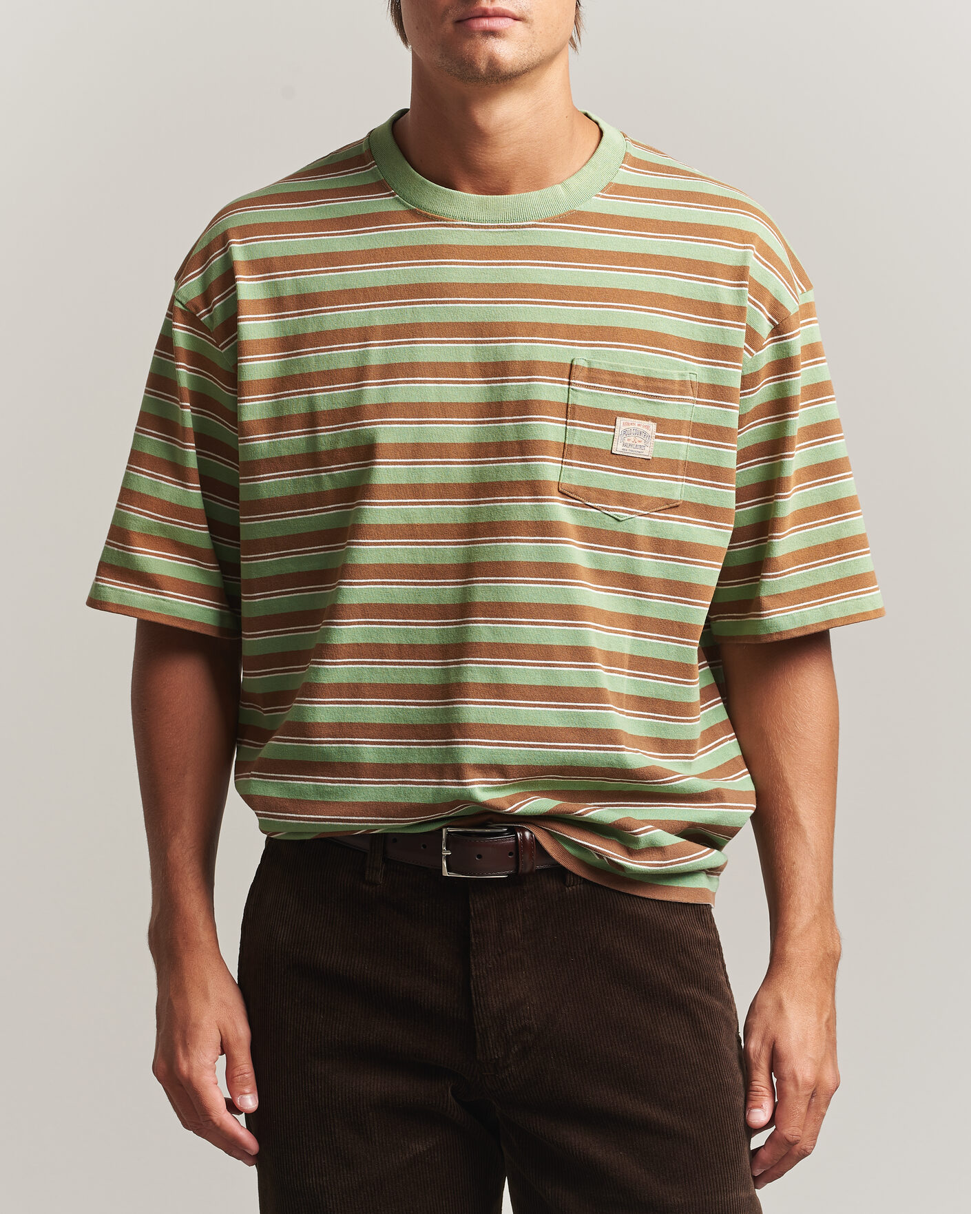 Mies | T-paidat | Polo Ralph Lauren | Relaxed Fit Striped T-Shirt Outback Green