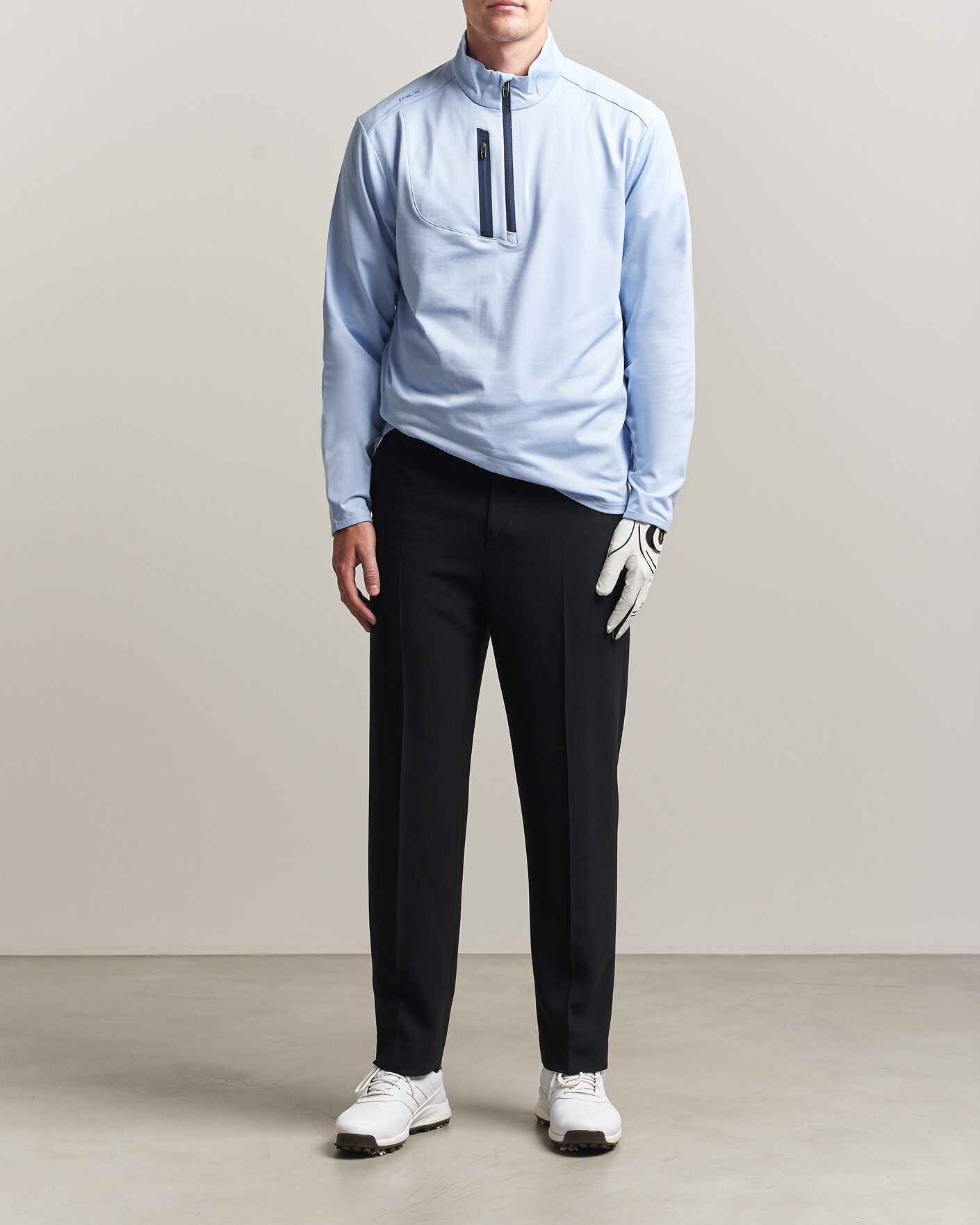 Mies | Golfvaatteet | Polo Ralph Lauren | Luxury Jersey Half Zip Pebble Blue