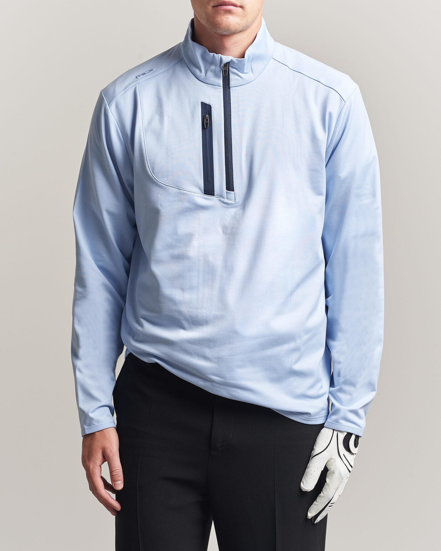 Mies | Golfvaatteet | Polo Ralph Lauren | Luxury Jersey Half Zip Pebble Blue