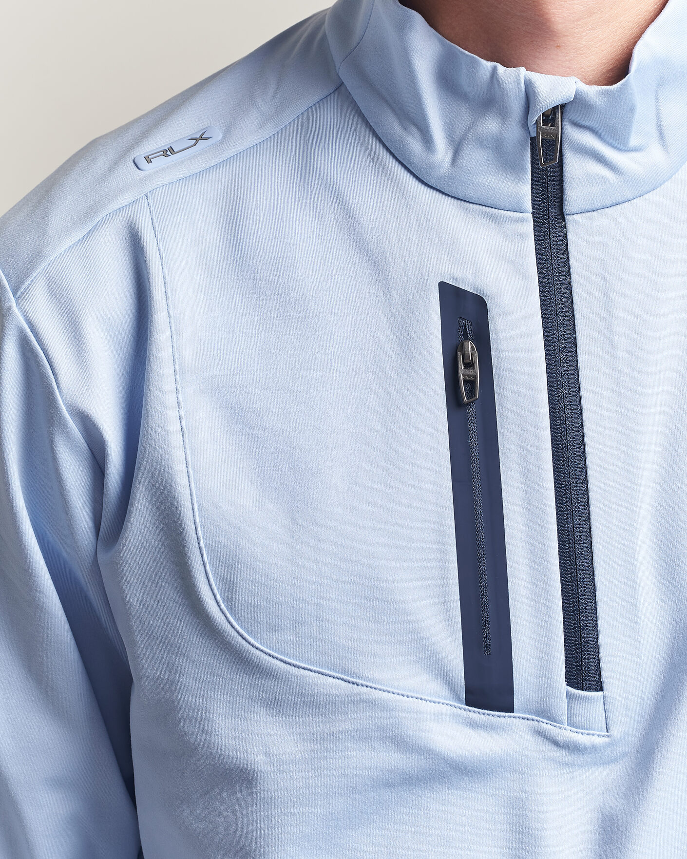 Mies | Golfvaatteet | Polo Ralph Lauren | Luxury Jersey Half Zip Pebble Blue