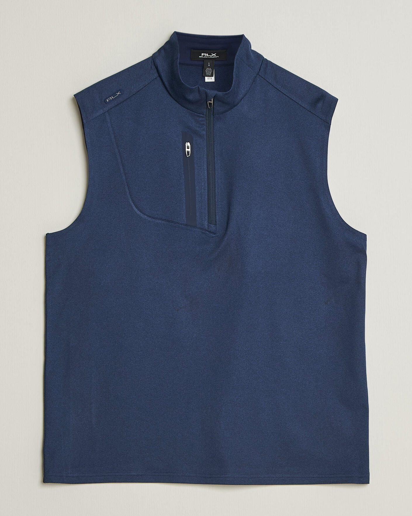Mies | Golfvaatteet | RLX Ralph Lauren | Luxury Jersey Vest Half Zip Spring Navy Heather