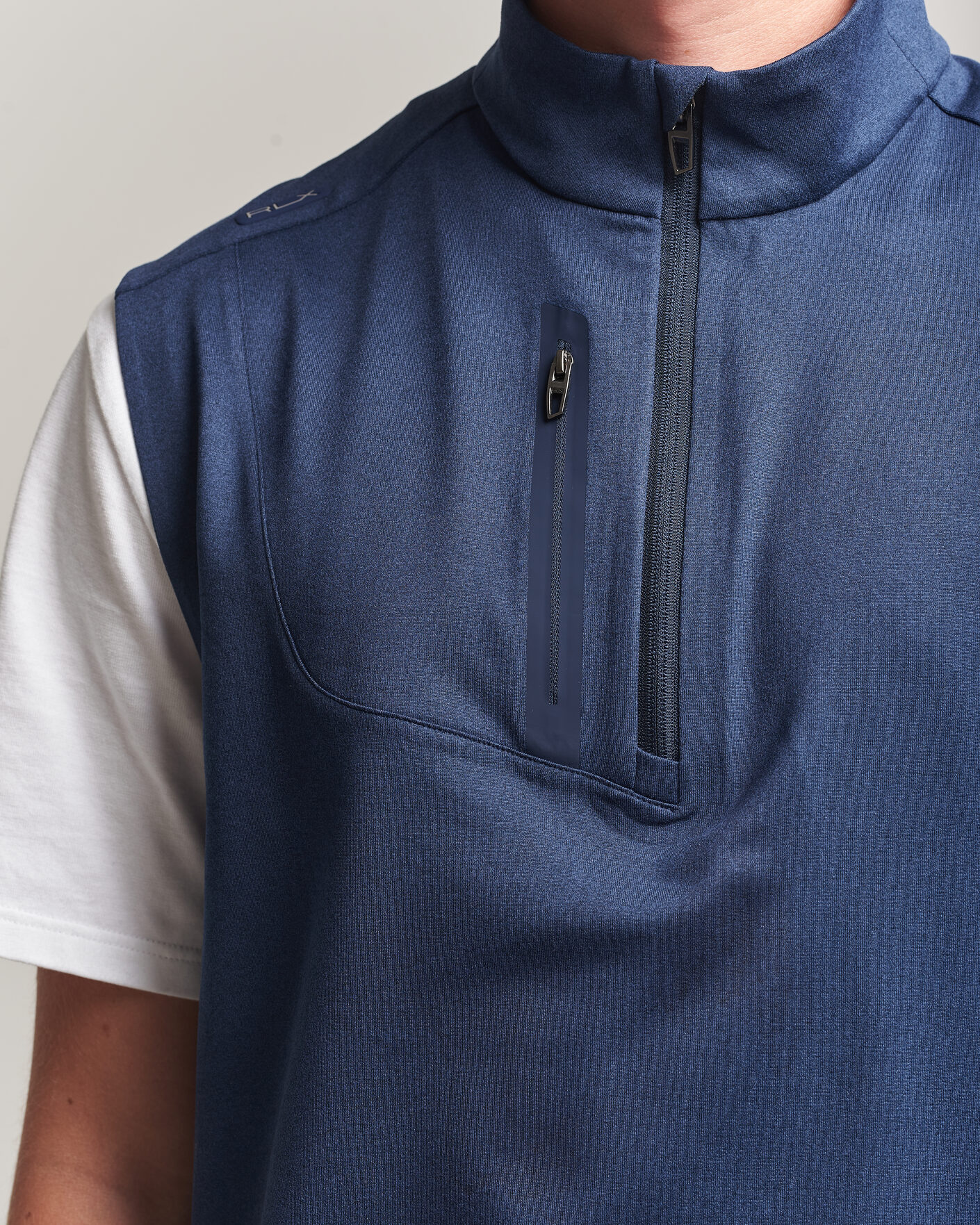 Mies | Golfvaatteet | RLX Ralph Lauren | Luxury Jersey Vest Half Zip Spring Navy Heather