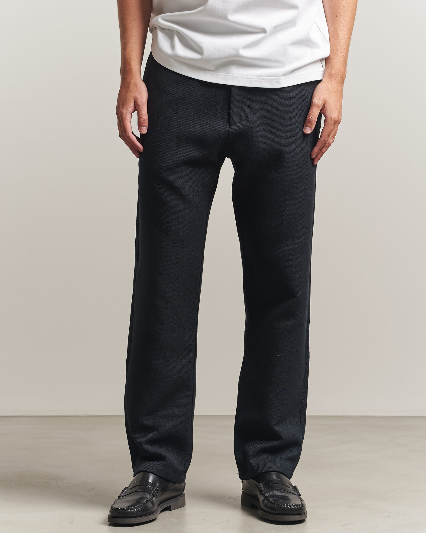 Mies | Housut | Samsøe Samsøe | Jabari Brushed Cotton Drawstring Trousers Dark Grey Melange