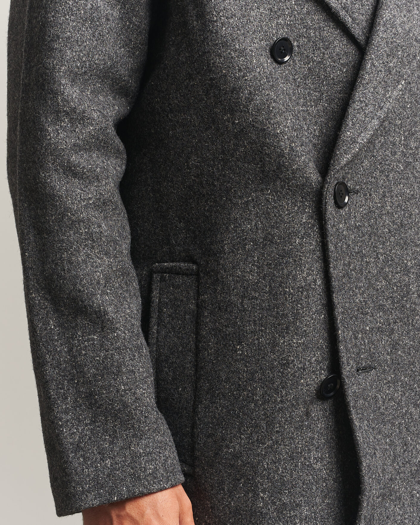 Mies | Takit | Samsøe Samsøe | Vince Wool Double Breasted Coat Dark Grey Melange