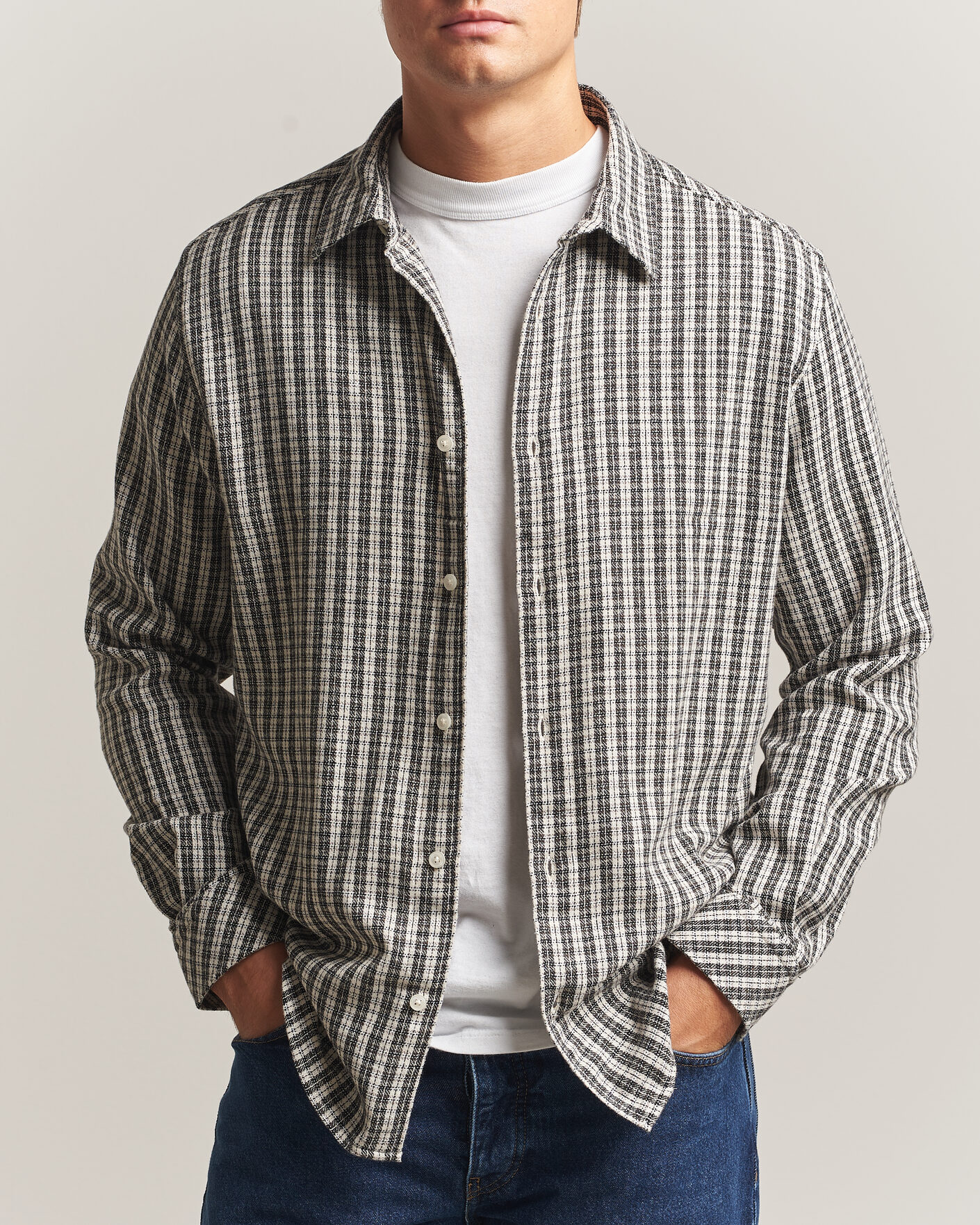 Mies | Kauluspaidat | Samsøe Samsøe | Ryan Brushed Cotton Checked Shirt Brown