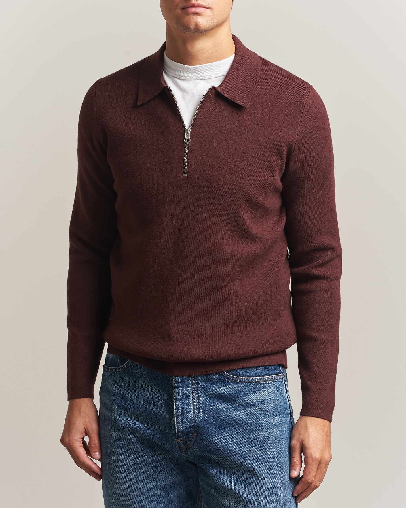 Mies | Puserot | Samsøe Samsøe | Guna Half Zip Bitter Chocolate