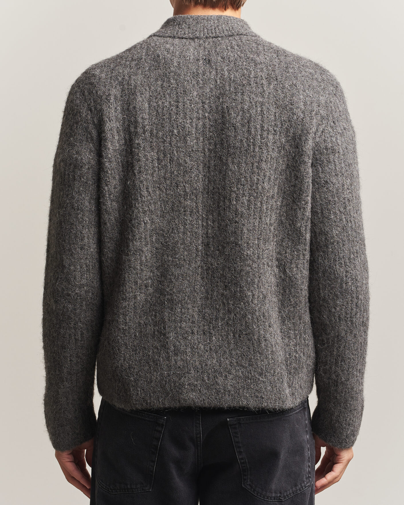 Mies | Puserot | Samsøe Samsøe | Job Alpaca Knitted Full Zip Dark Grey Melange