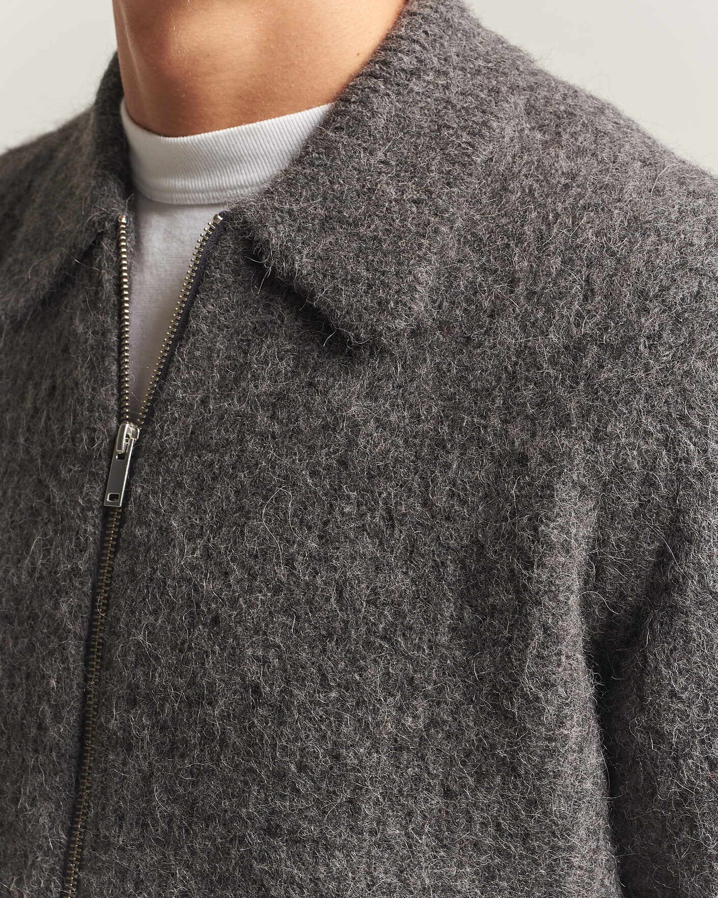 Mies | Puserot | Samsøe Samsøe | Job Alpaca Knitted Full Zip Dark Grey Melange