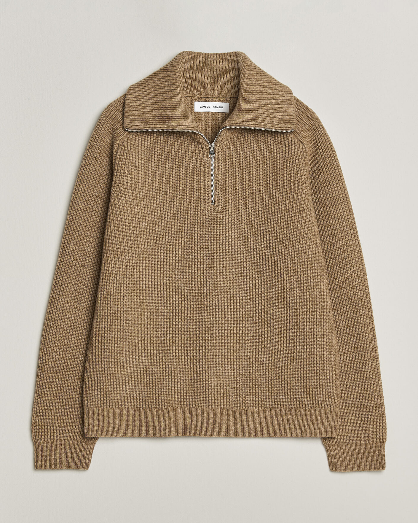 Mies | Puserot | Samsøe Samsøe | Rick Wool Heavy Knitted Half Zip Lead Gray