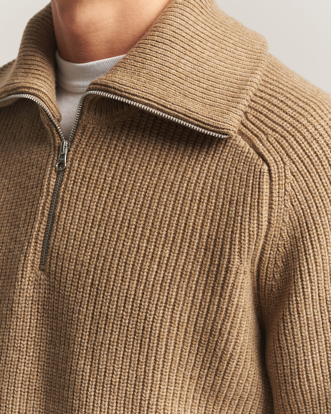 Mies | Puserot | Samsøe Samsøe | Rick Wool Heavy Knitted Half Zip Lead Gray