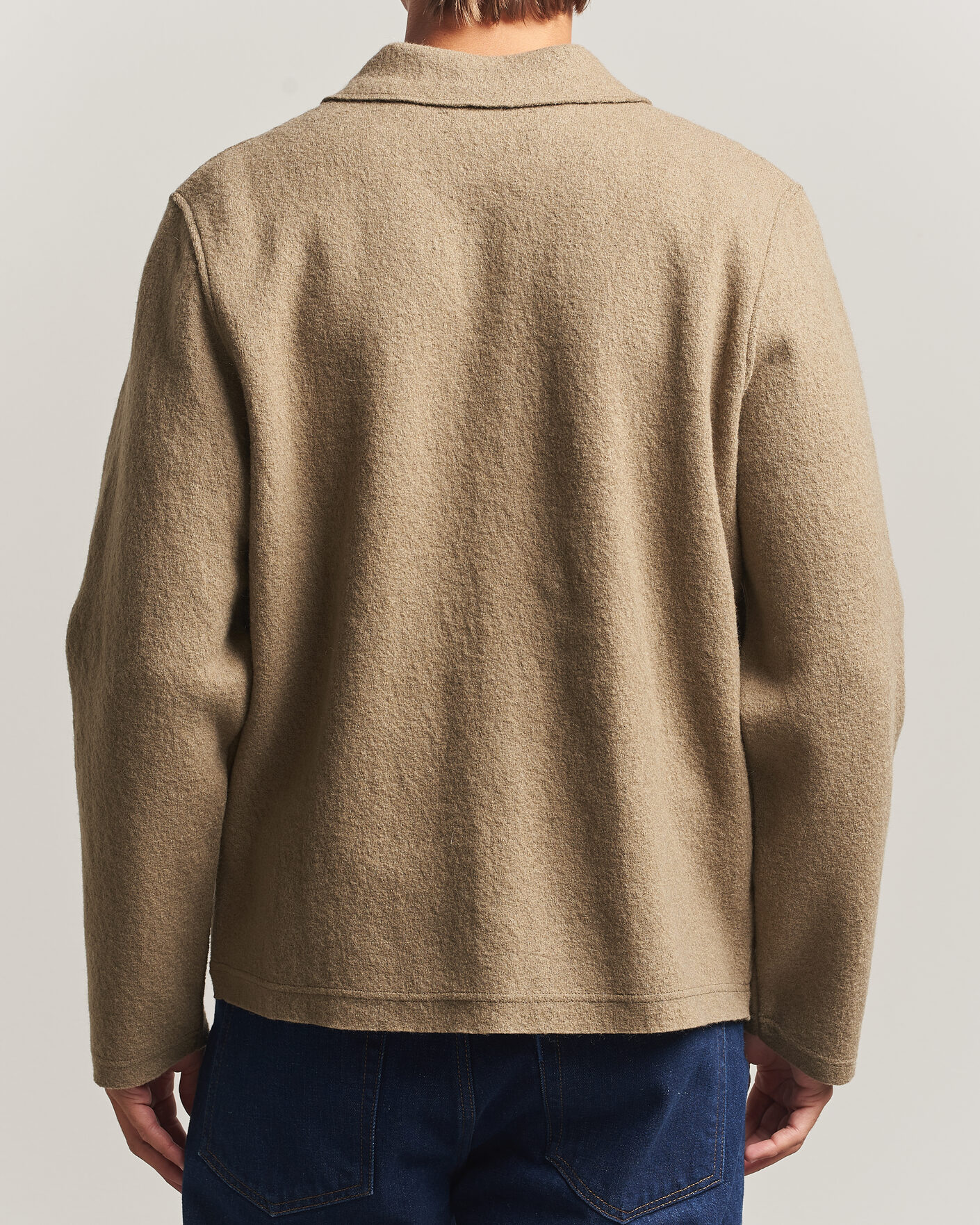 Mies | Puserot | Samsøe Samsøe | Hannes Boiled Wool Full Zip Lead Gray