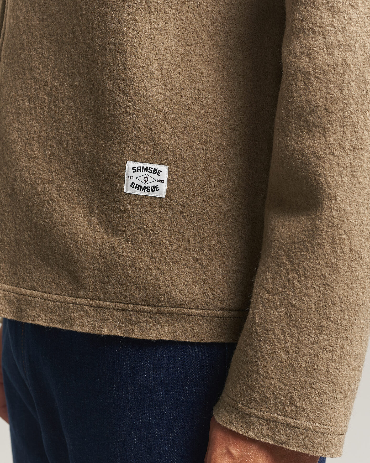 Mies | Puserot | Samsøe Samsøe | Hannes Boiled Wool Full Zip Lead Gray