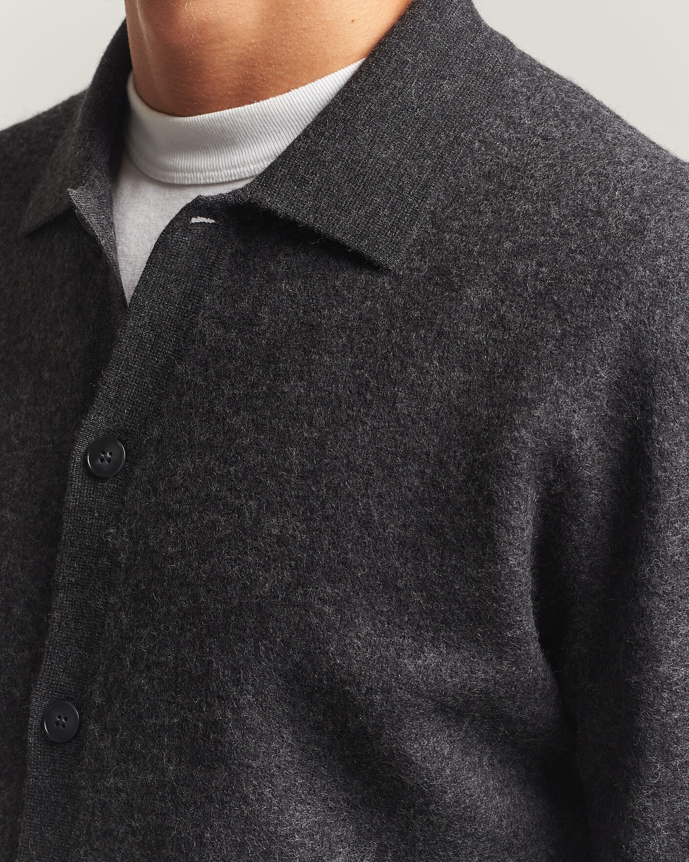 Mies | Puserot | Samsøe Samsøe | Richard Wool Knitted Cardigan Dark Grey Melange