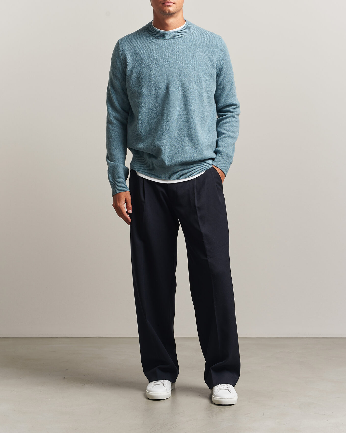 Mies | Puserot | Samsøe Samsøe | Isak Knitted Crew Neck Stormy Sea