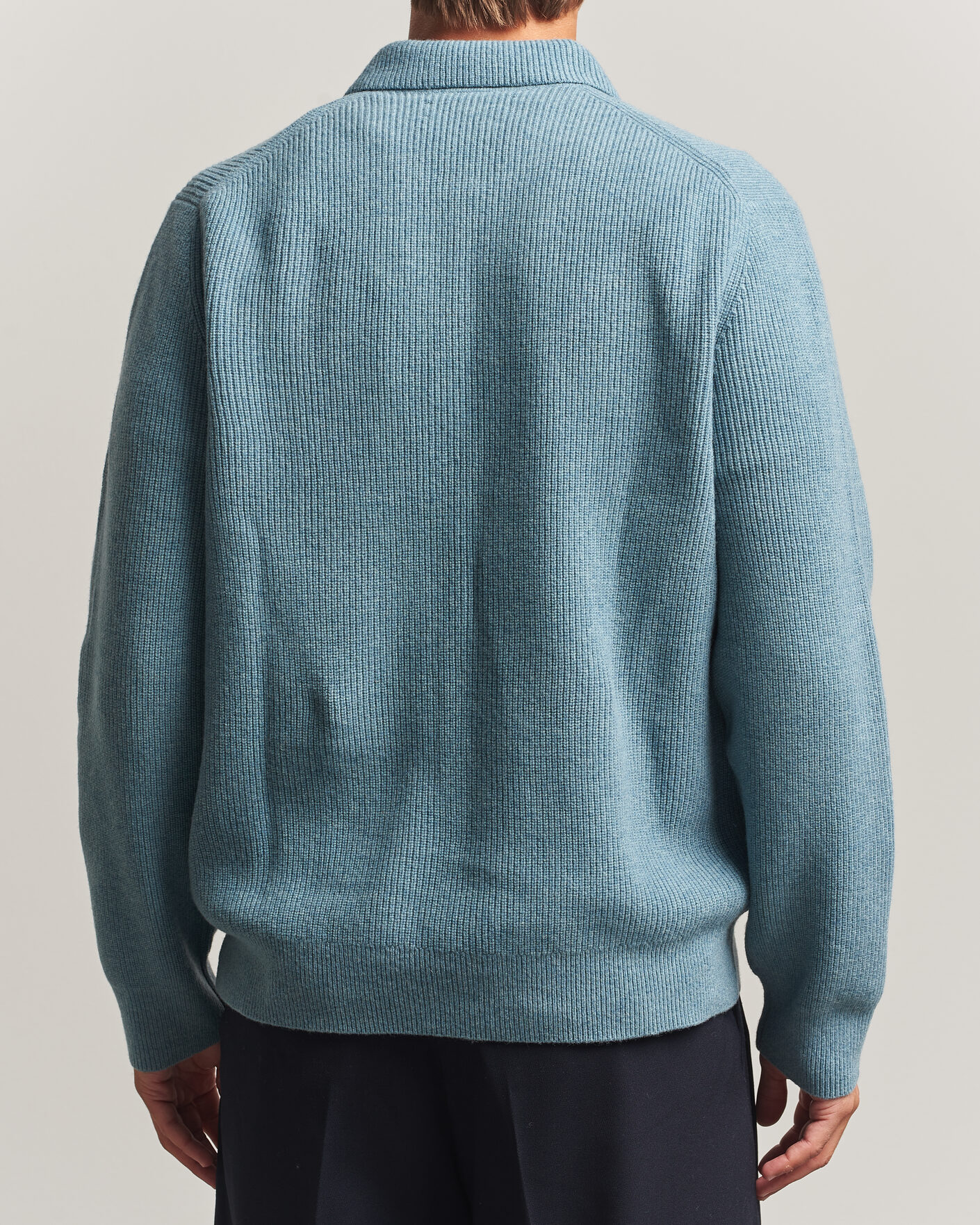 Mies | Puserot | Samsøe Samsøe | Isak Knitted Half Zip Polo Stormy Sea