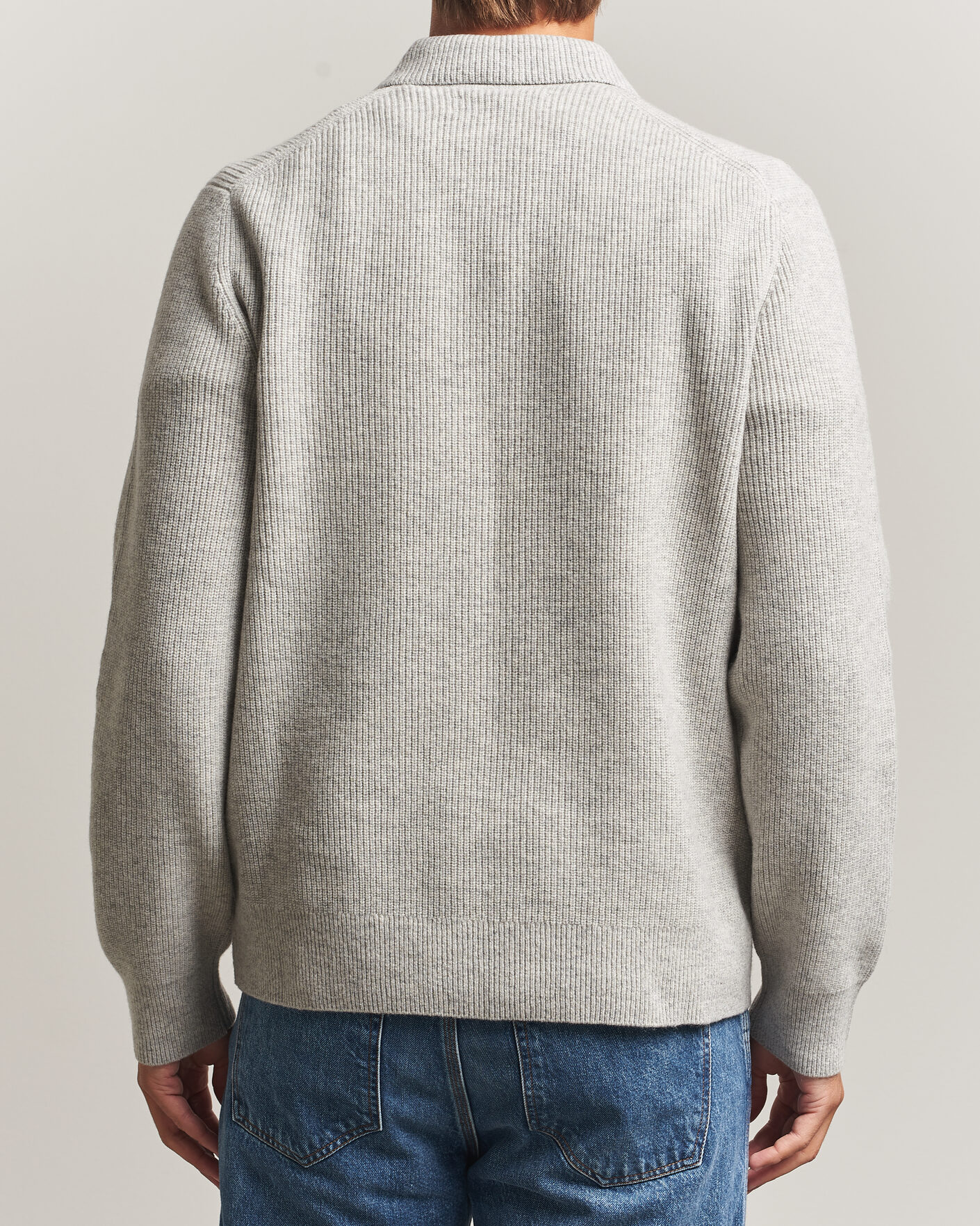 Mies | Puserot | Samsøe Samsøe | Isak Knitted Half Zip Polo Grey Melange