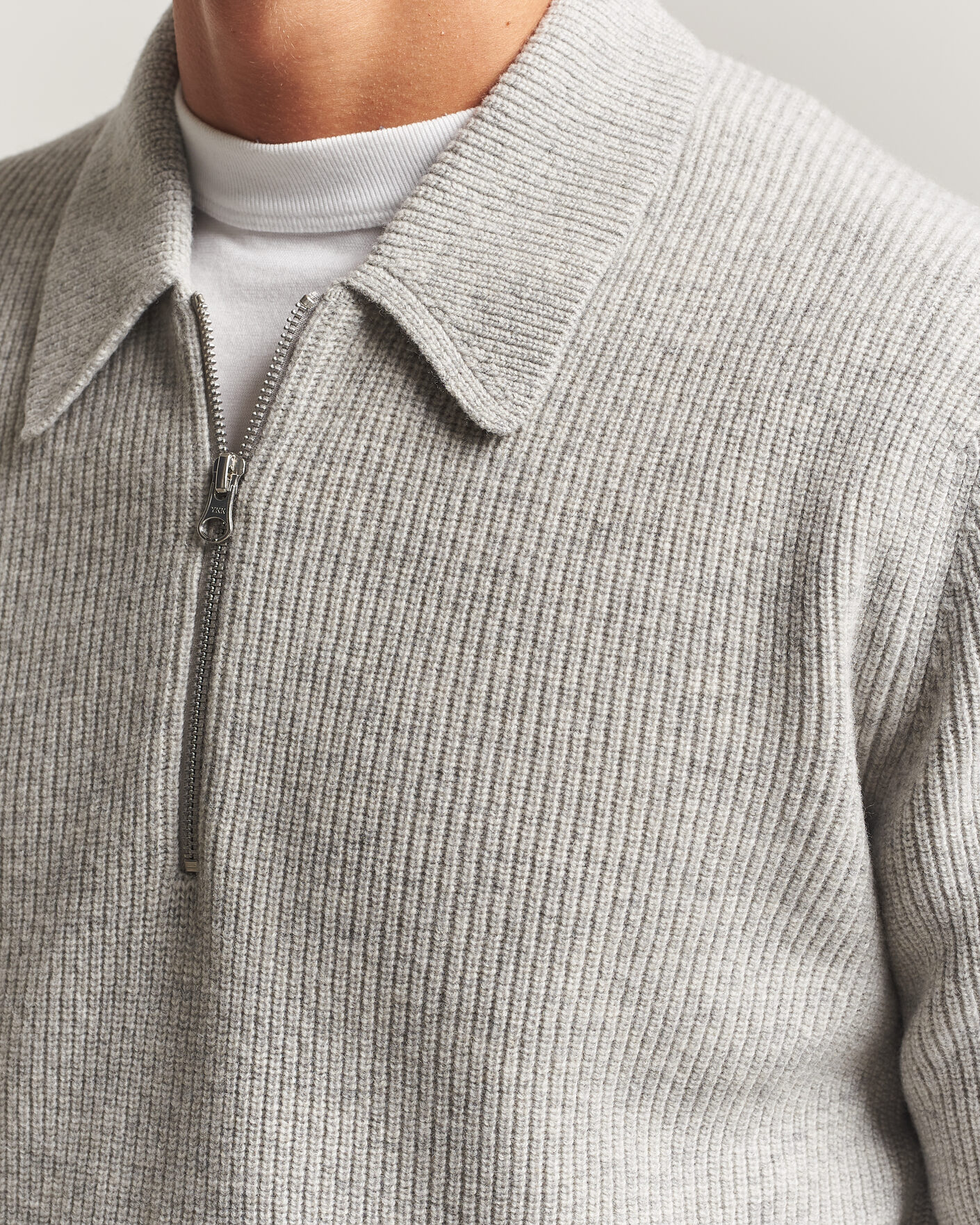 Mies | Puserot | Samsøe Samsøe | Isak Knitted Half Zip Polo Grey Melange