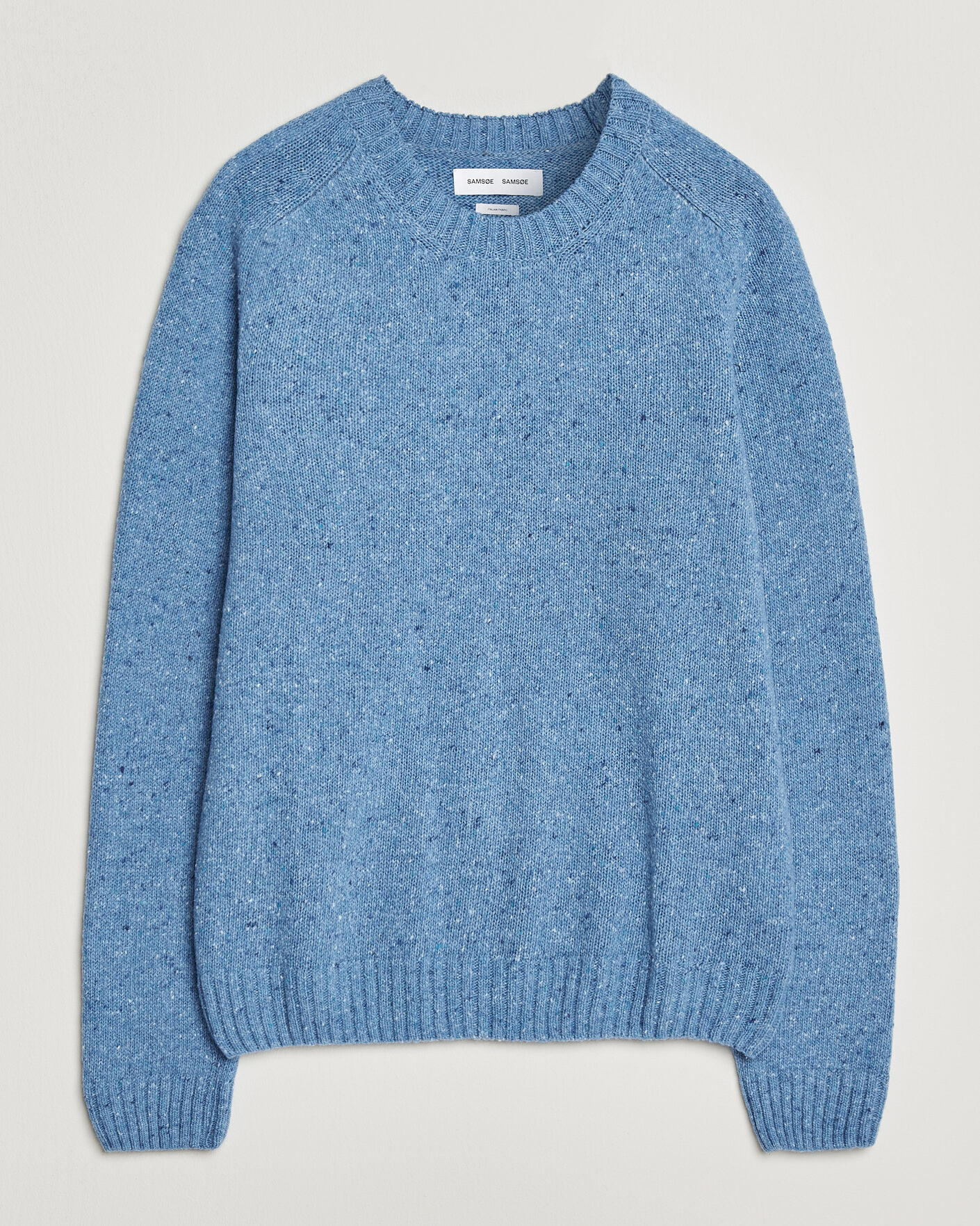 Mies | Puserot | Samsøe Samsøe | Nate Donegal Wool Knitted Striped Sweater Cyaneus