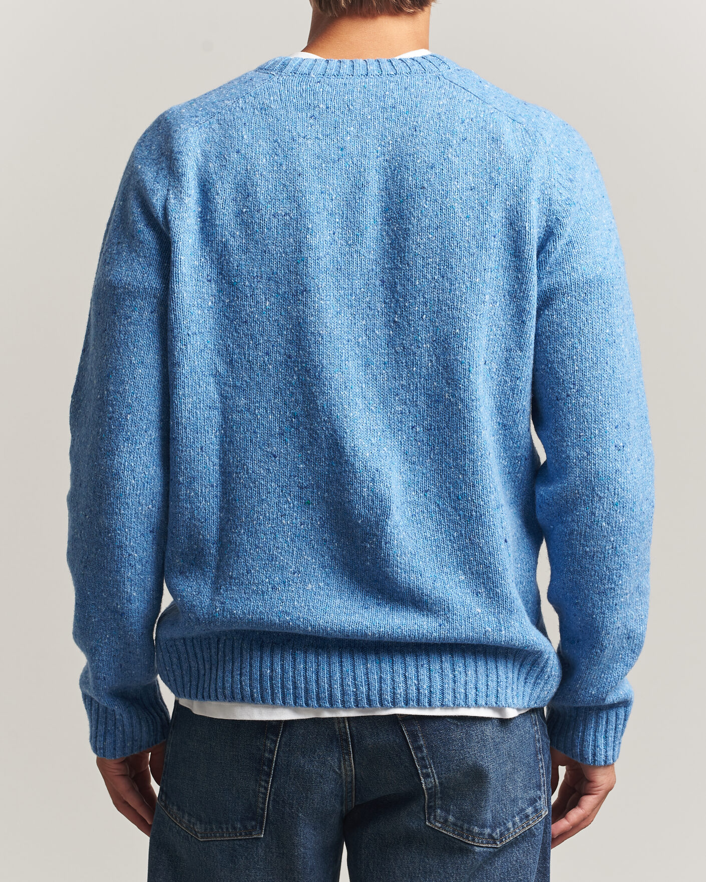 Mies | Puserot | Samsøe Samsøe | Nate Donegal Wool Knitted Striped Sweater Cyaneus
