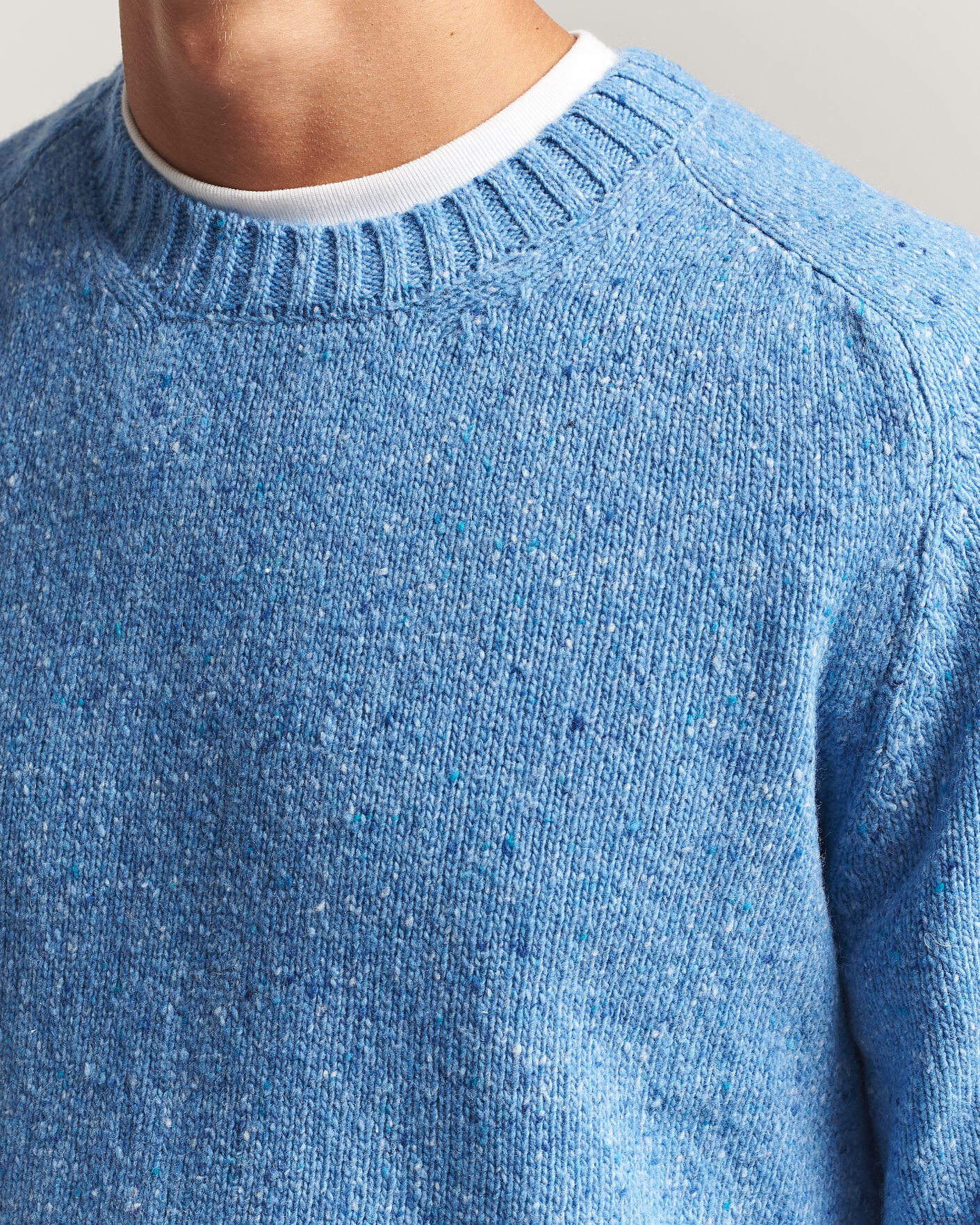 Mies | Puserot | Samsøe Samsøe | Nate Donegal Wool Knitted Striped Sweater Cyaneus