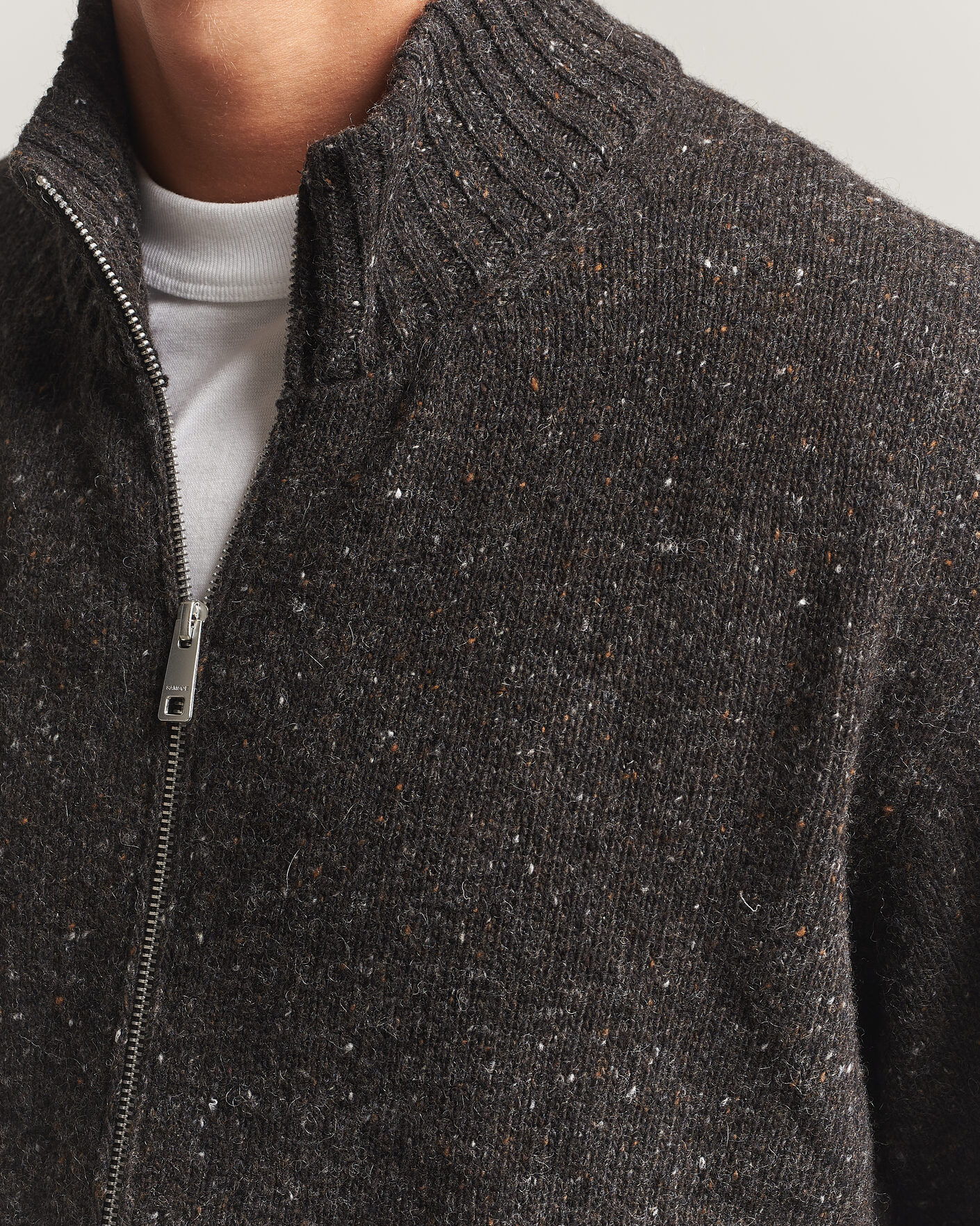 Mies | Puserot | Samsøe Samsøe | Nate Donegal Wool Knitted Full Zip Delicioso