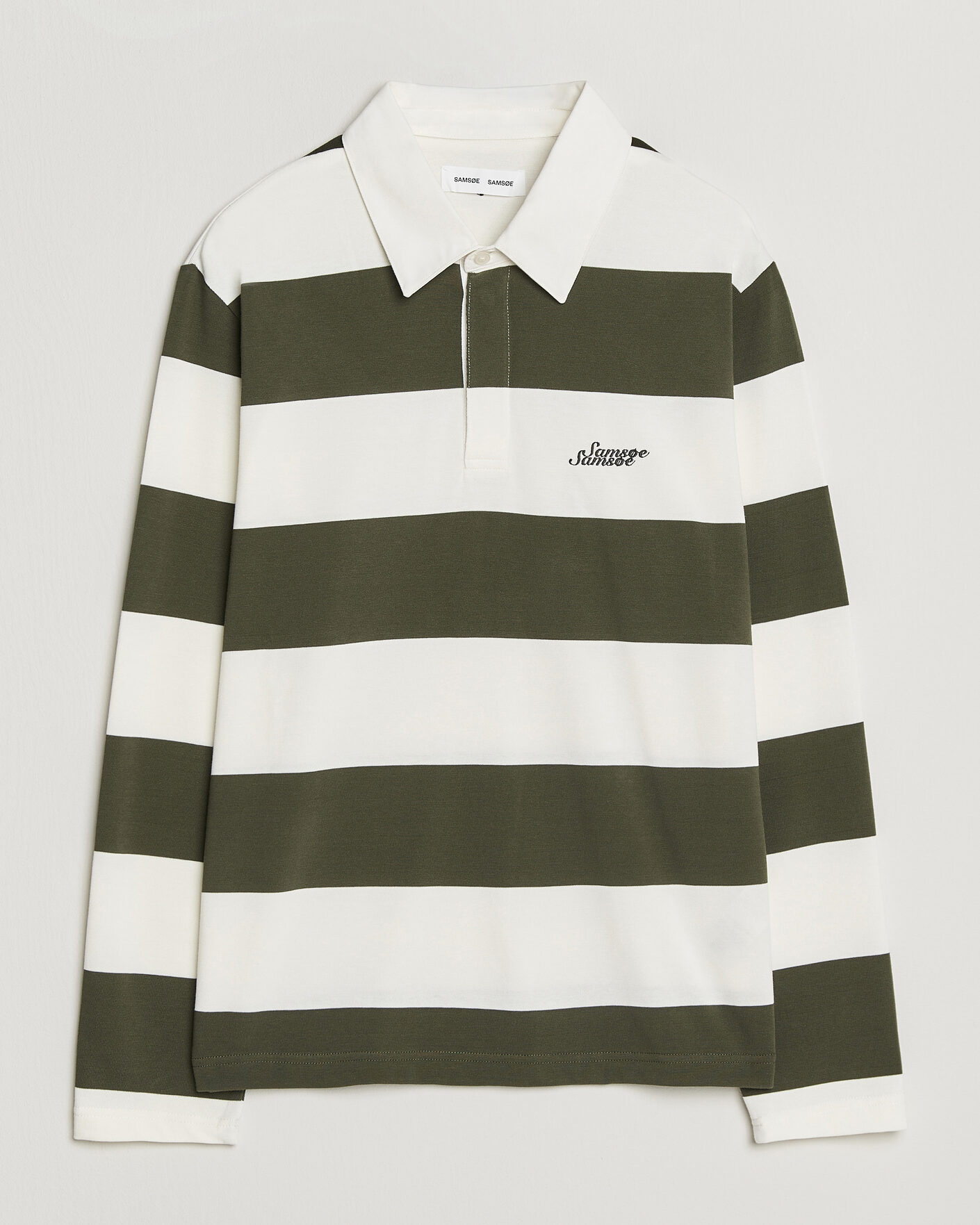 Mies | Puserot | Samsøe Samsøe | Kevin Barstriped Rugger Forest Night/White