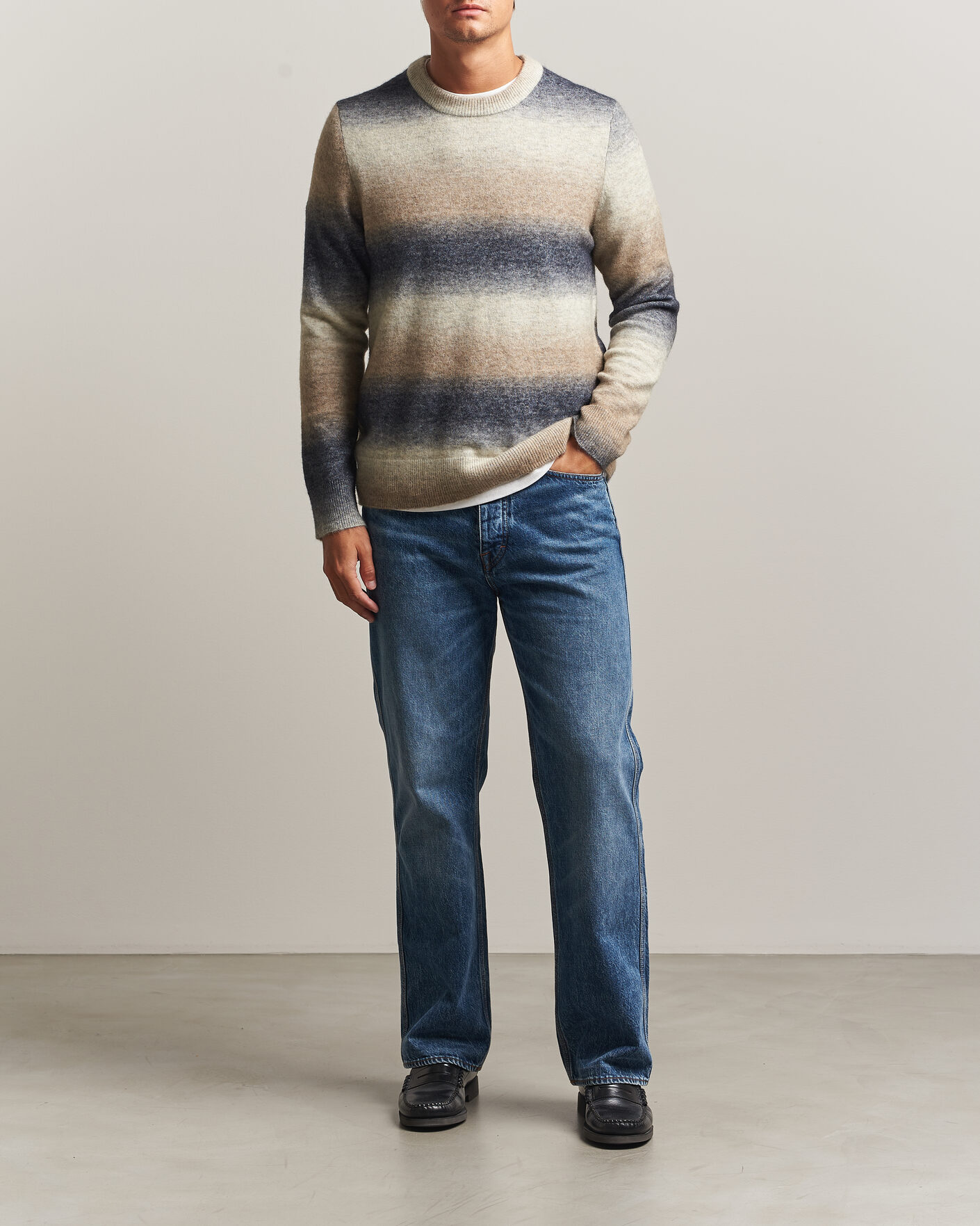 Mies | Puserot | Samsøe Samsøe | Aiden Wool/Alpaca Knitted Striped Sweater Multi