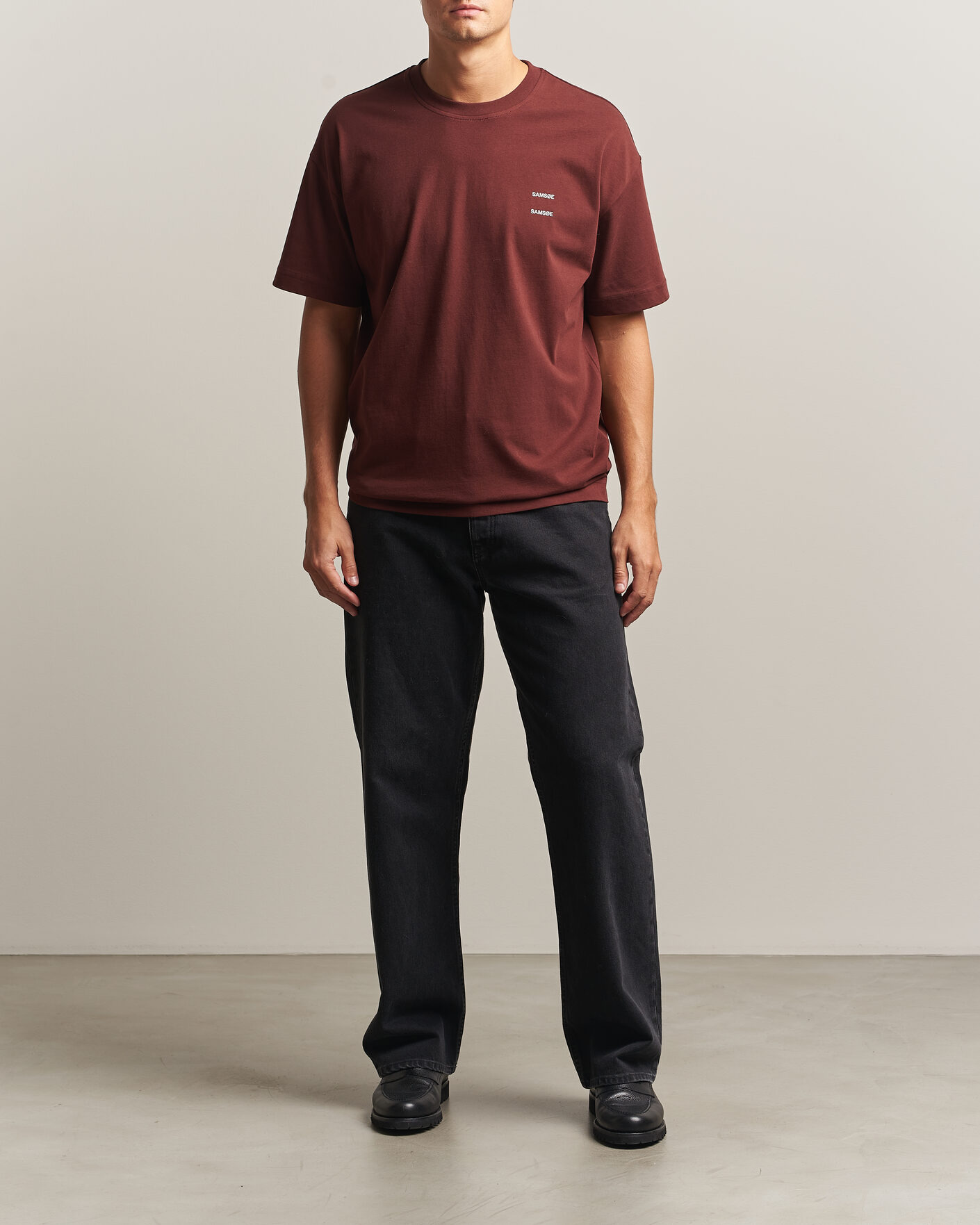 Mies | T-paidat | Samsøe Samsøe | Joel Organic Cotton T-Shirt Bitter Chocolate
