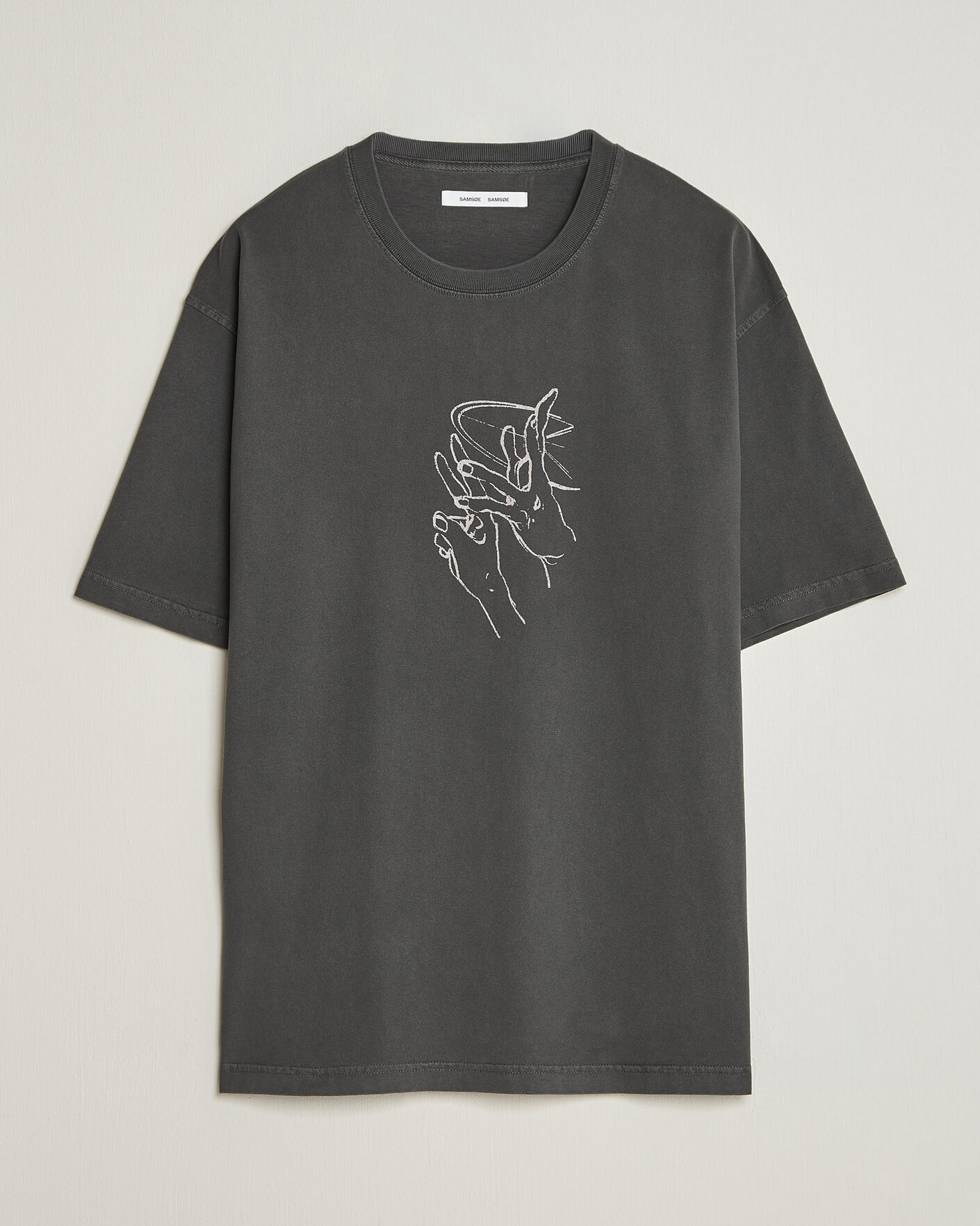 Mies | T-paidat | Samsøe Samsøe | Giles Printed Crew Neck T-Shirt Black Lines