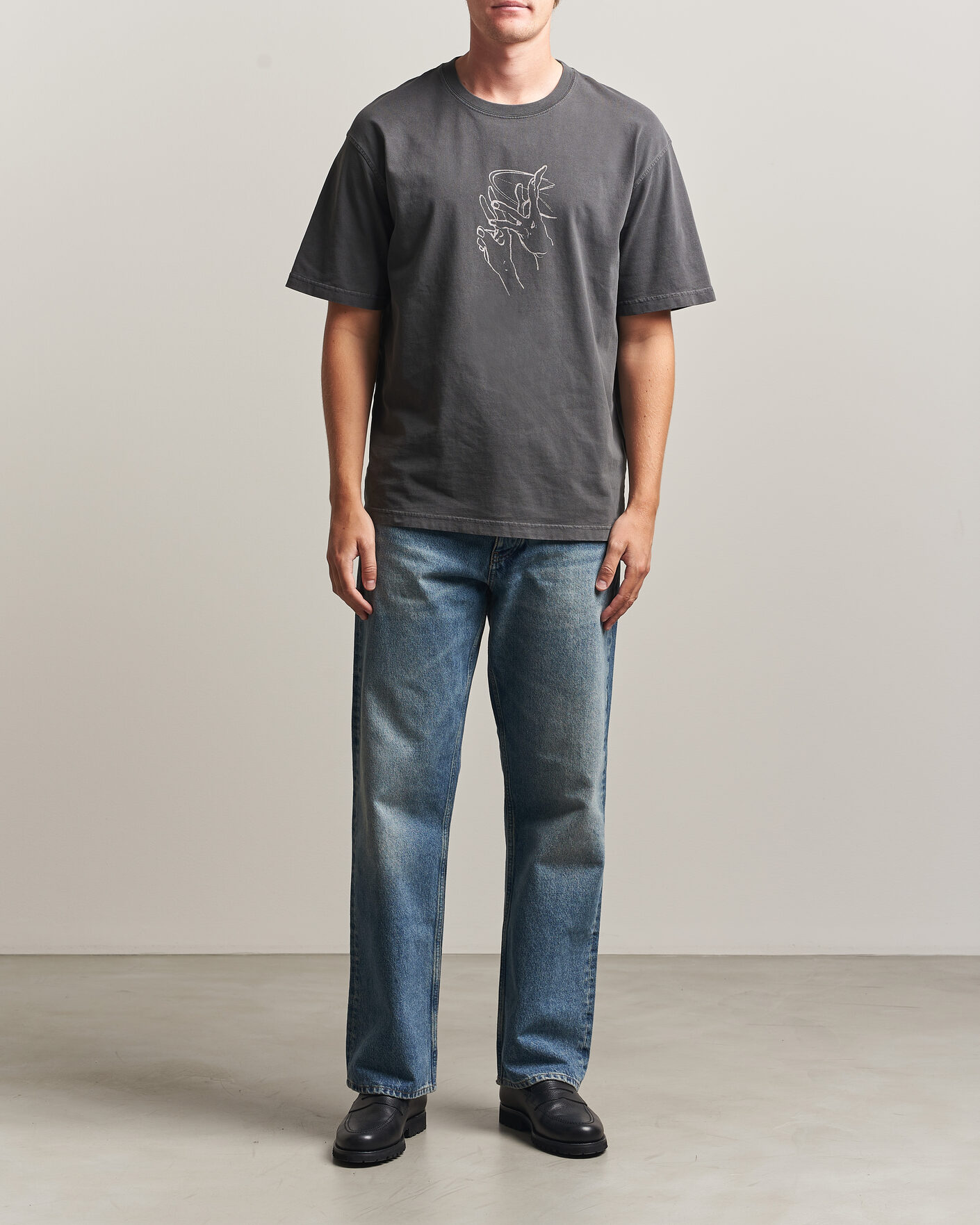 Mies | T-paidat | Samsøe Samsøe | Giles Printed Crew Neck T-Shirt Black Lines
