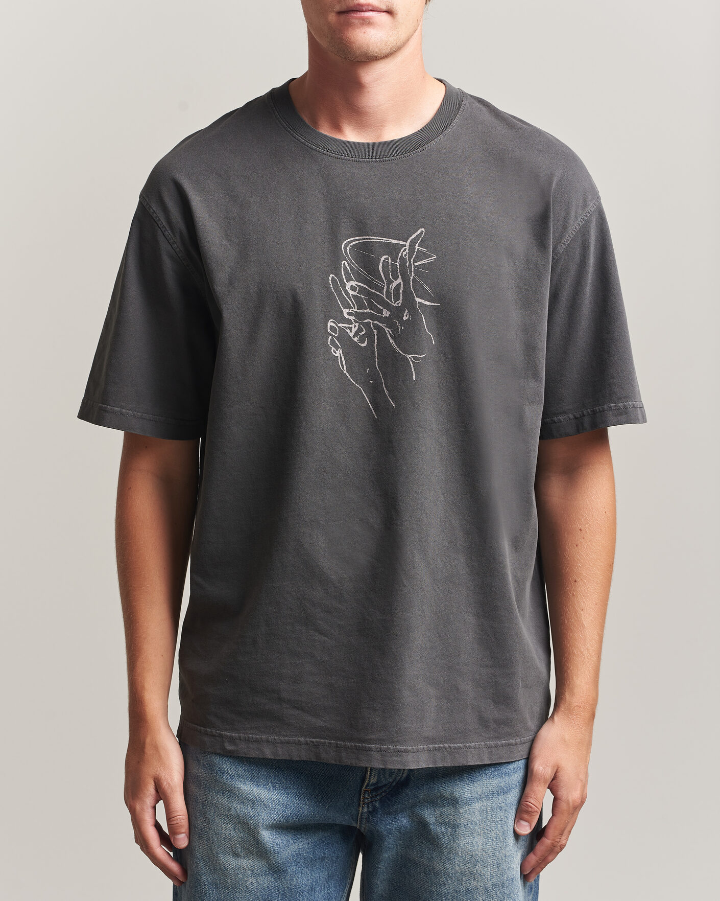 Mies | T-paidat | Samsøe Samsøe | Giles Printed Crew Neck T-Shirt Black Lines