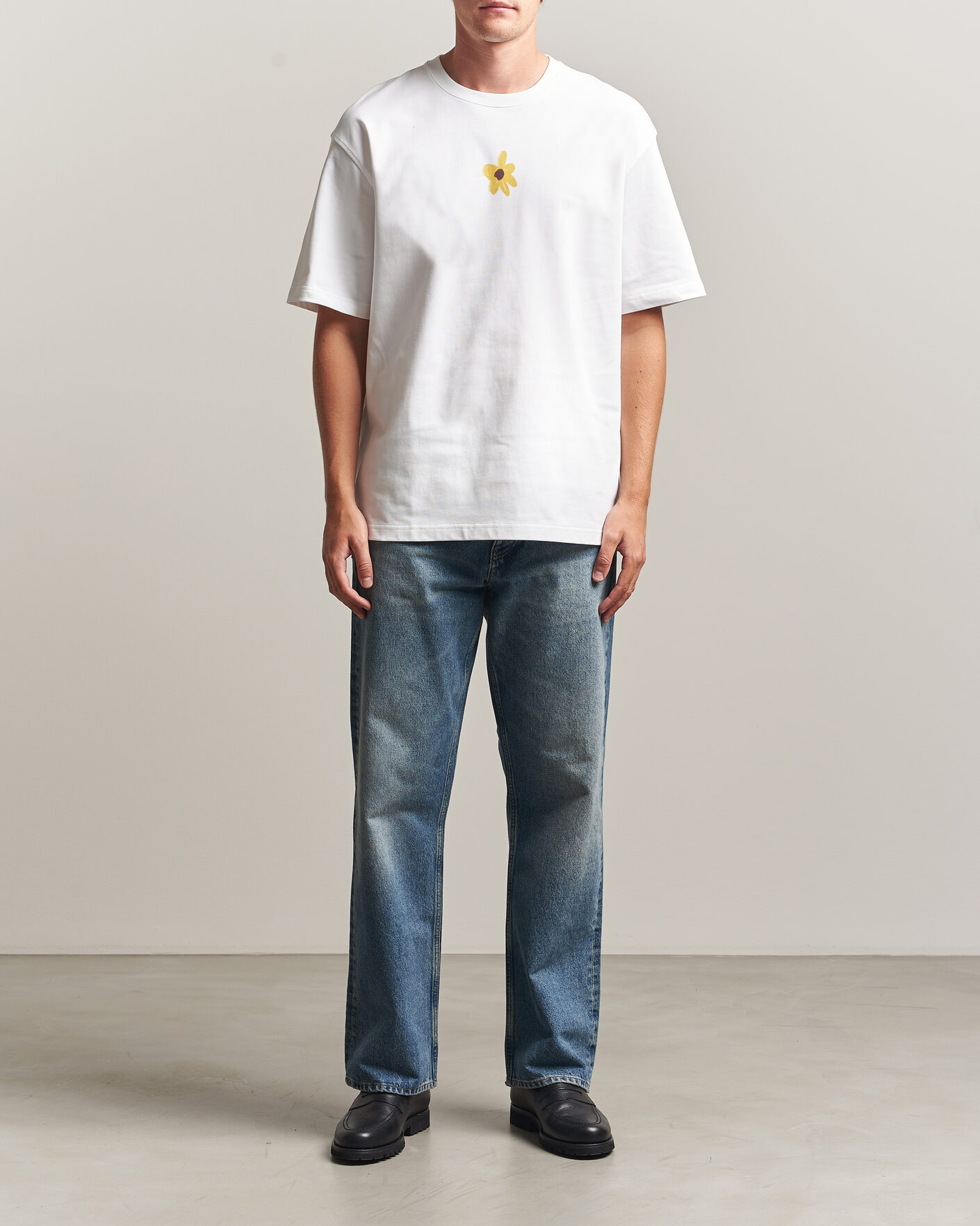 Mies | T-paidat | Samsøe Samsøe | Giles Printed Crew Neck T-Shirt White Flowers
