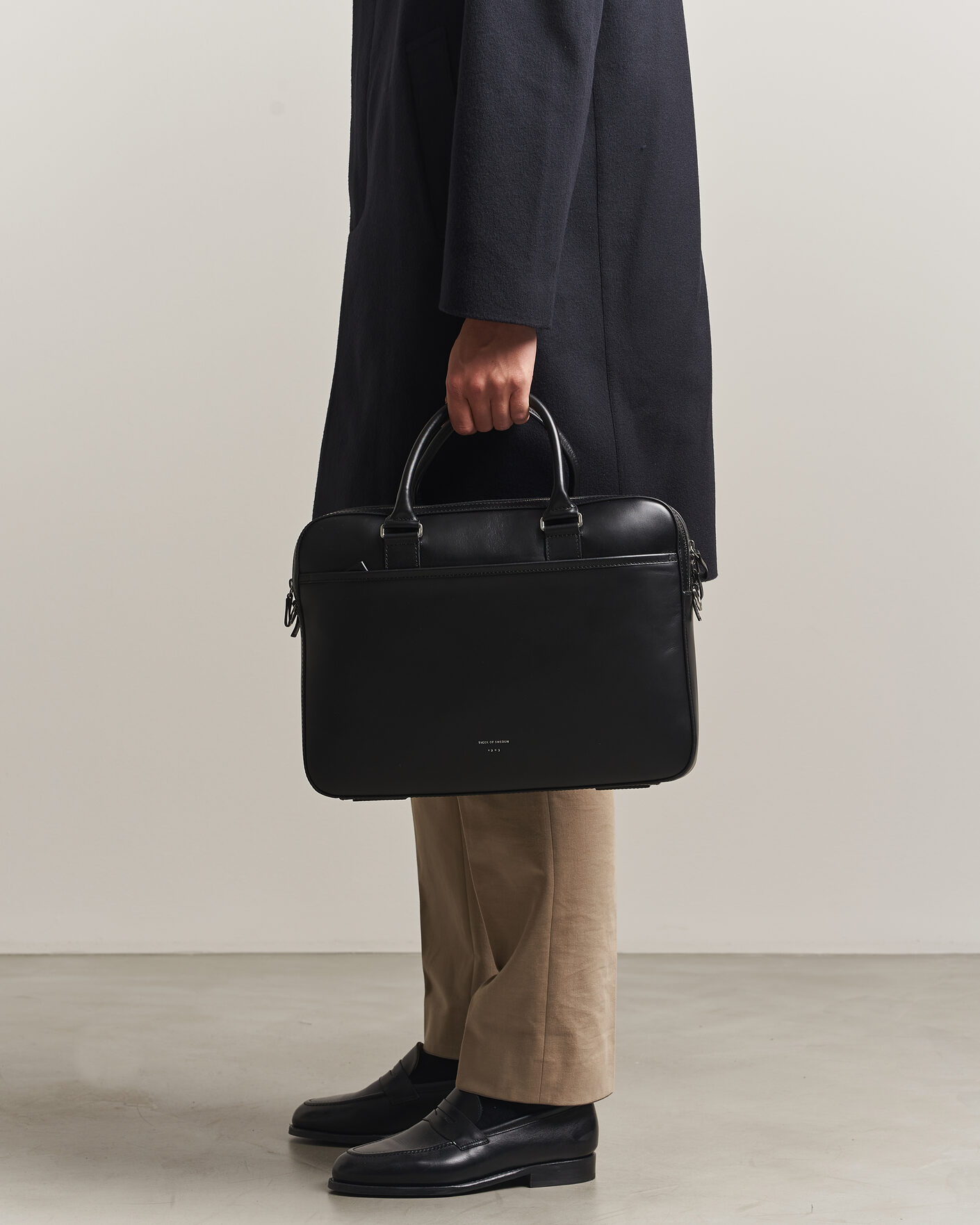 Mies | Laukut | Tiger of Sweden | Burin Smooth Leather Briefcase Black