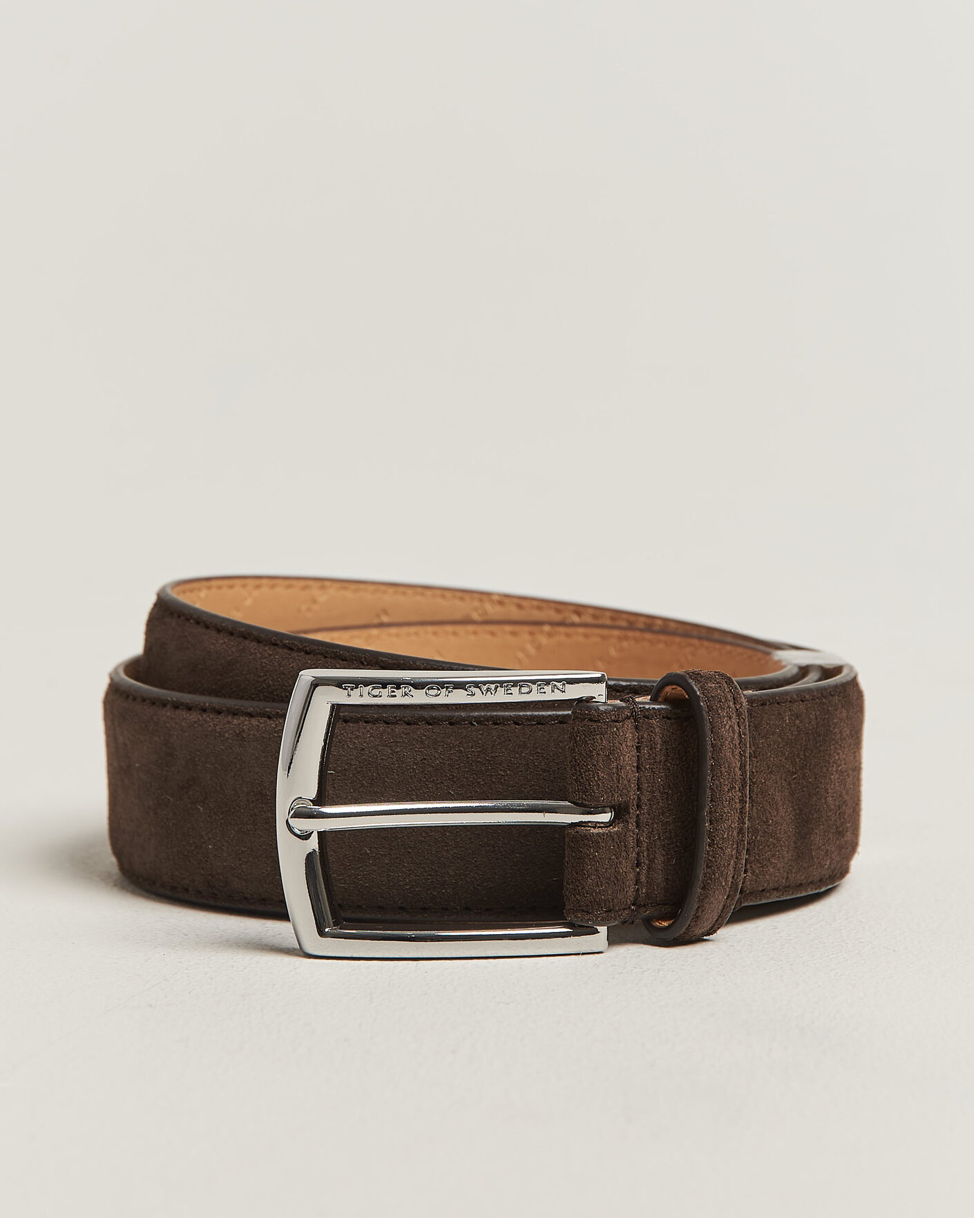 Mies | Vyöt | Tiger of Sweden | Bergstroms Suede Belt Dark Brown