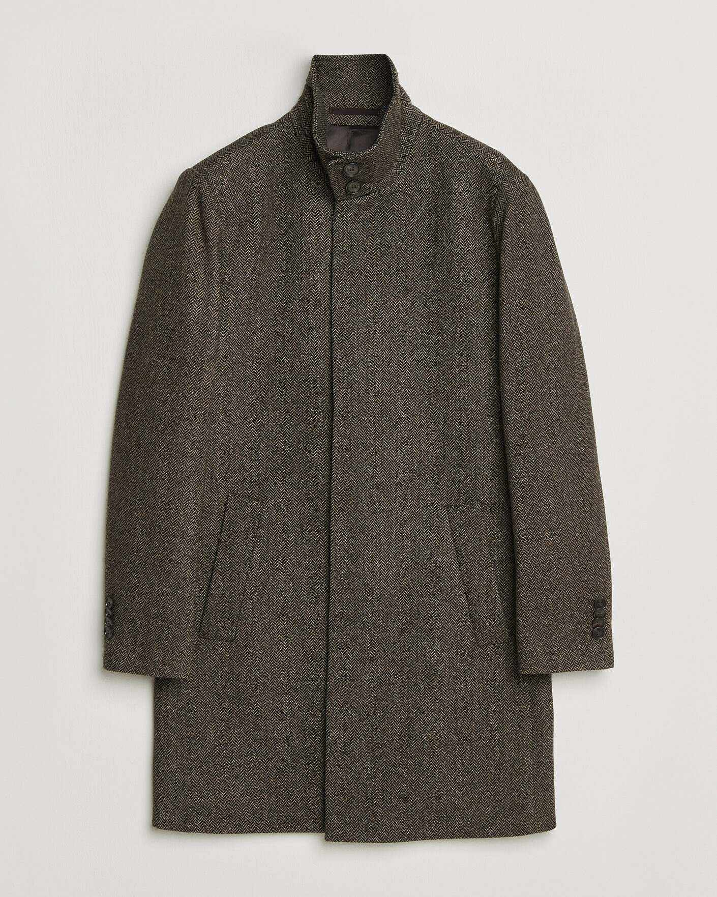 Mies | Takit | Tiger of Sweden | Aleric Wool Herringbone Coat Brown