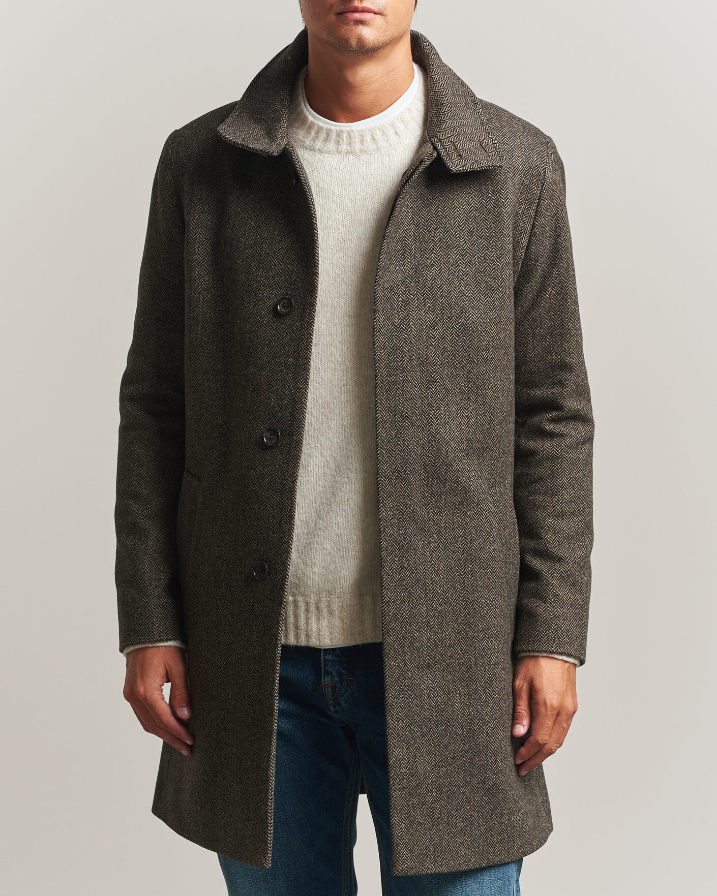 Mies | Takit | Tiger of Sweden | Aleric Wool Herringbone Coat Brown